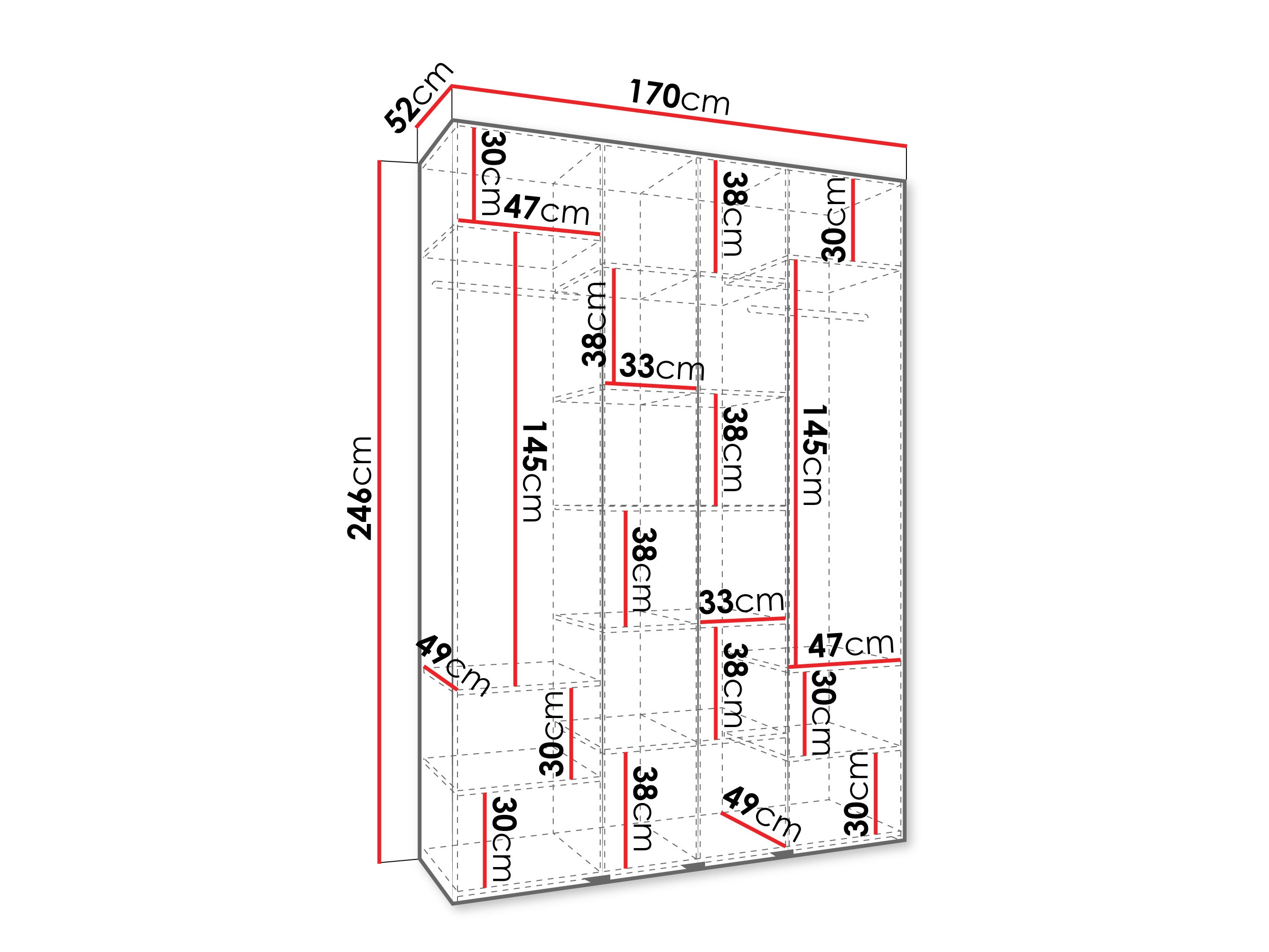 Gardróbszekrény Hartford 564 (Fehér)