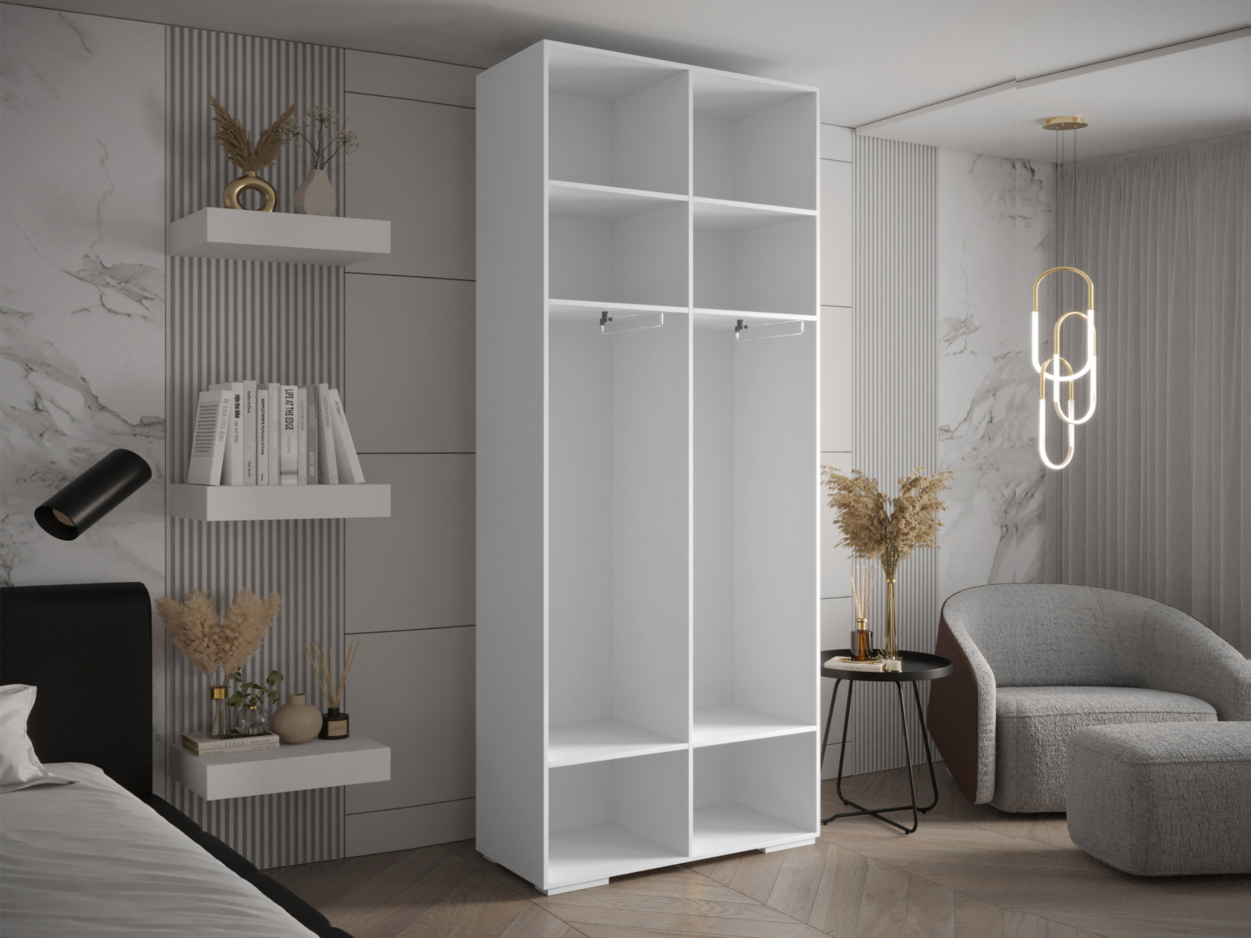 Gardróbszekrény Hartford 566 (Fekete)