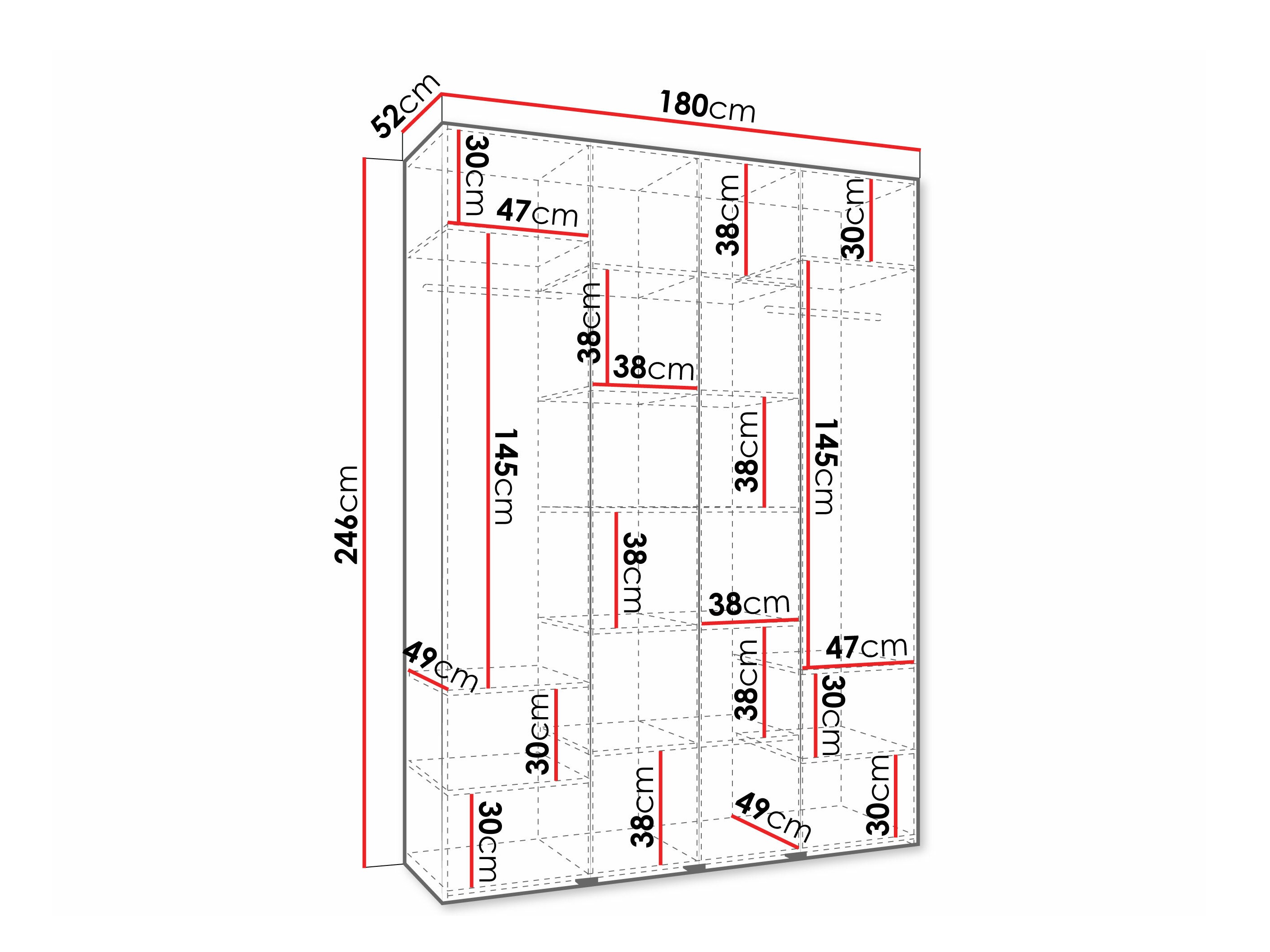 Gardróbszekrény Hartford 570 (Fehér)