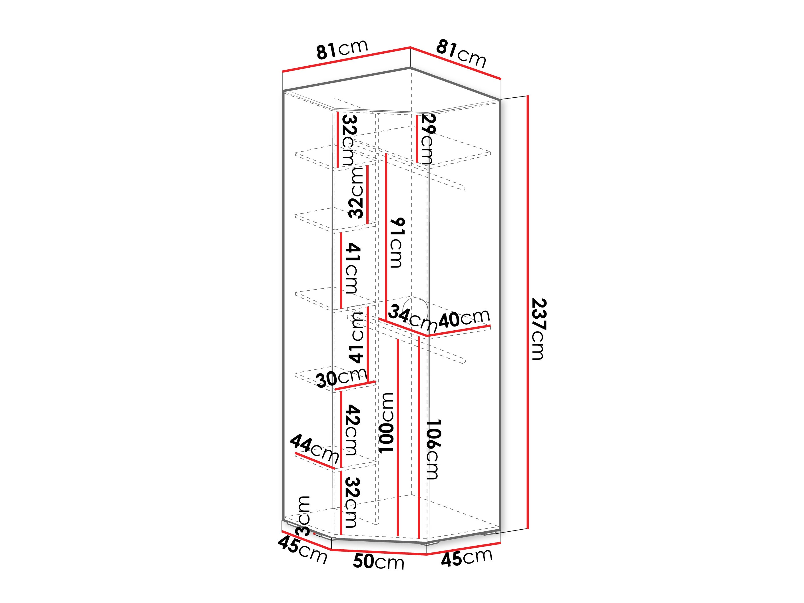 Sarokszekrény Hartford 568 (Kasmír)