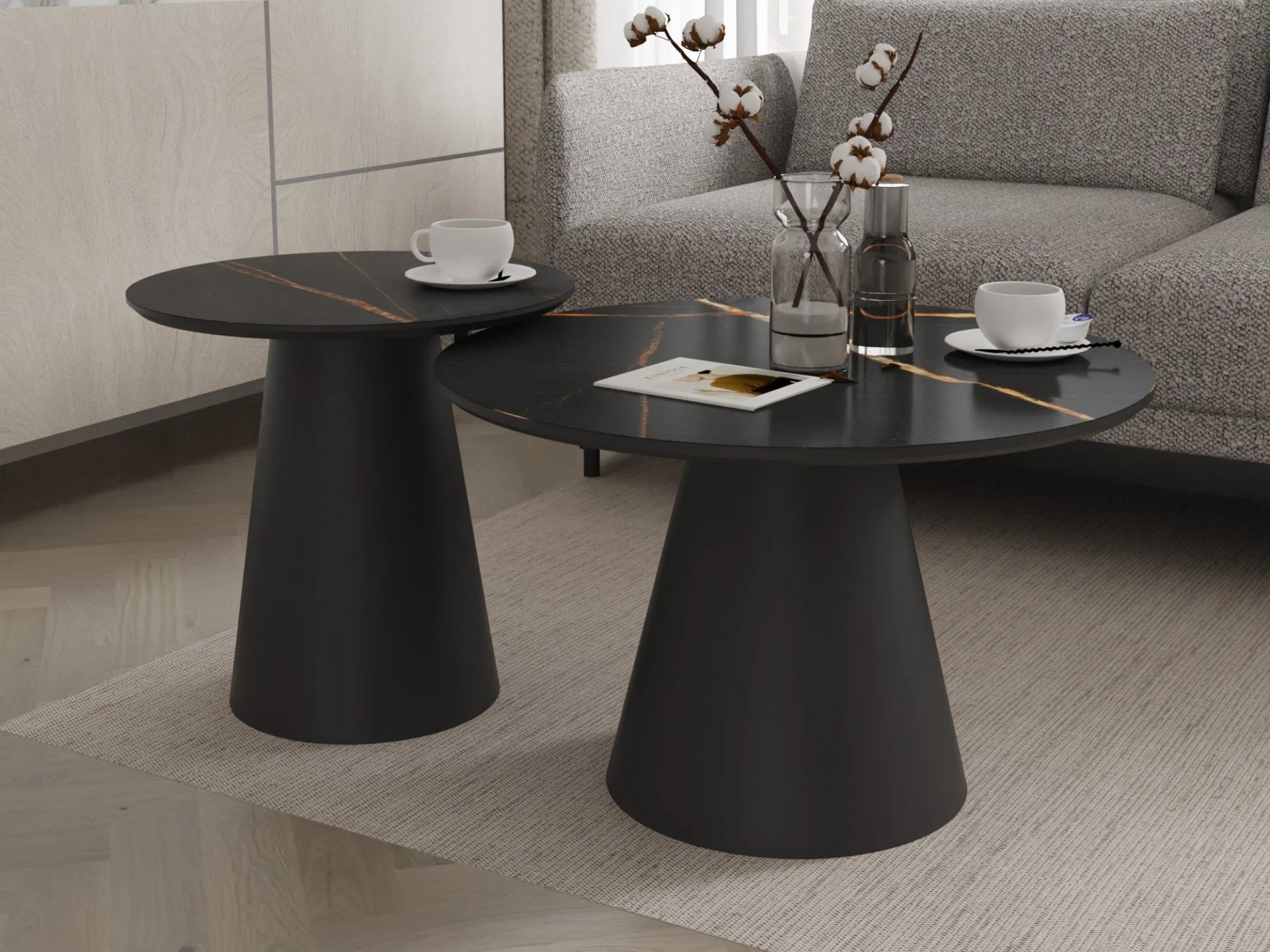 Dohányzóasztal Burleson 439 (Fekete márvány)