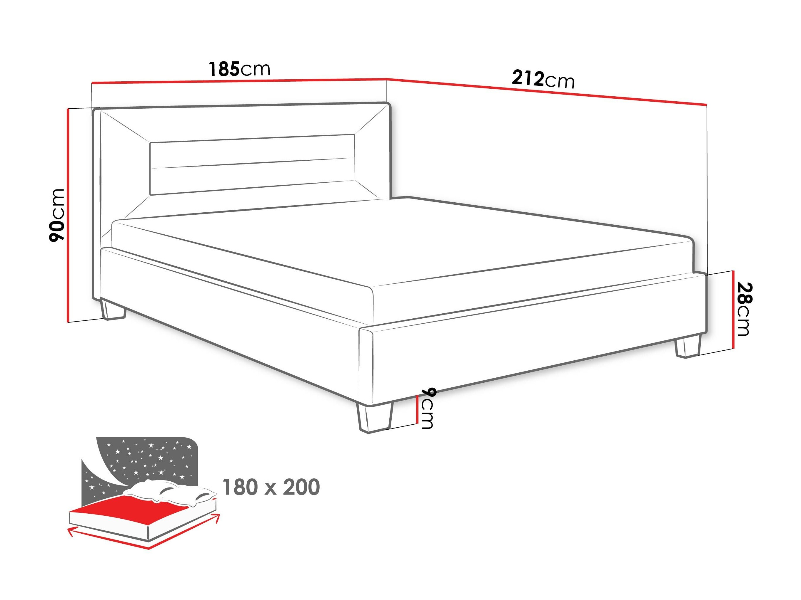 Ágy Comfivo 327 (Világosszürke)