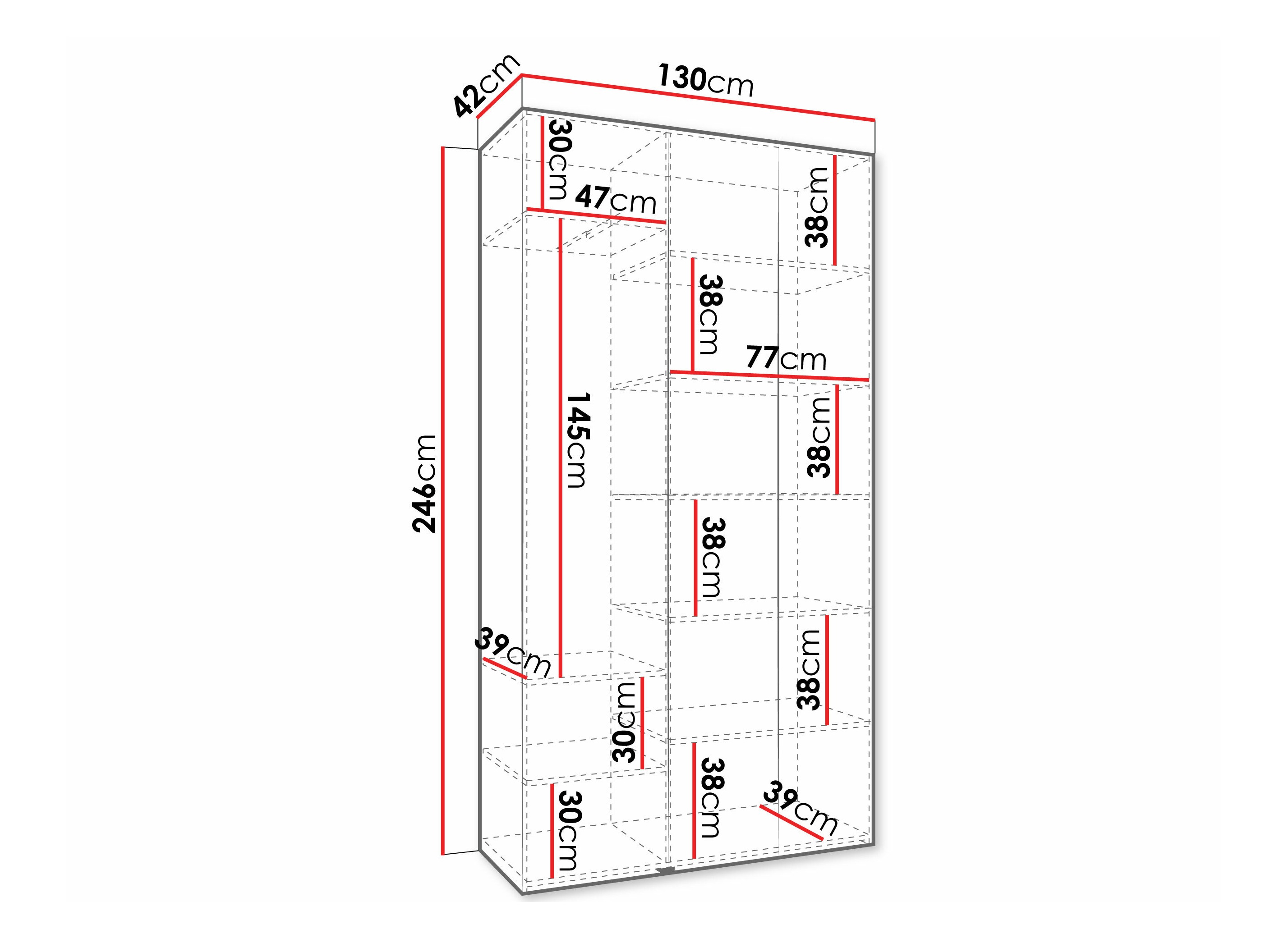 Gardróbszekrény Hartford 573 (Kasmír)