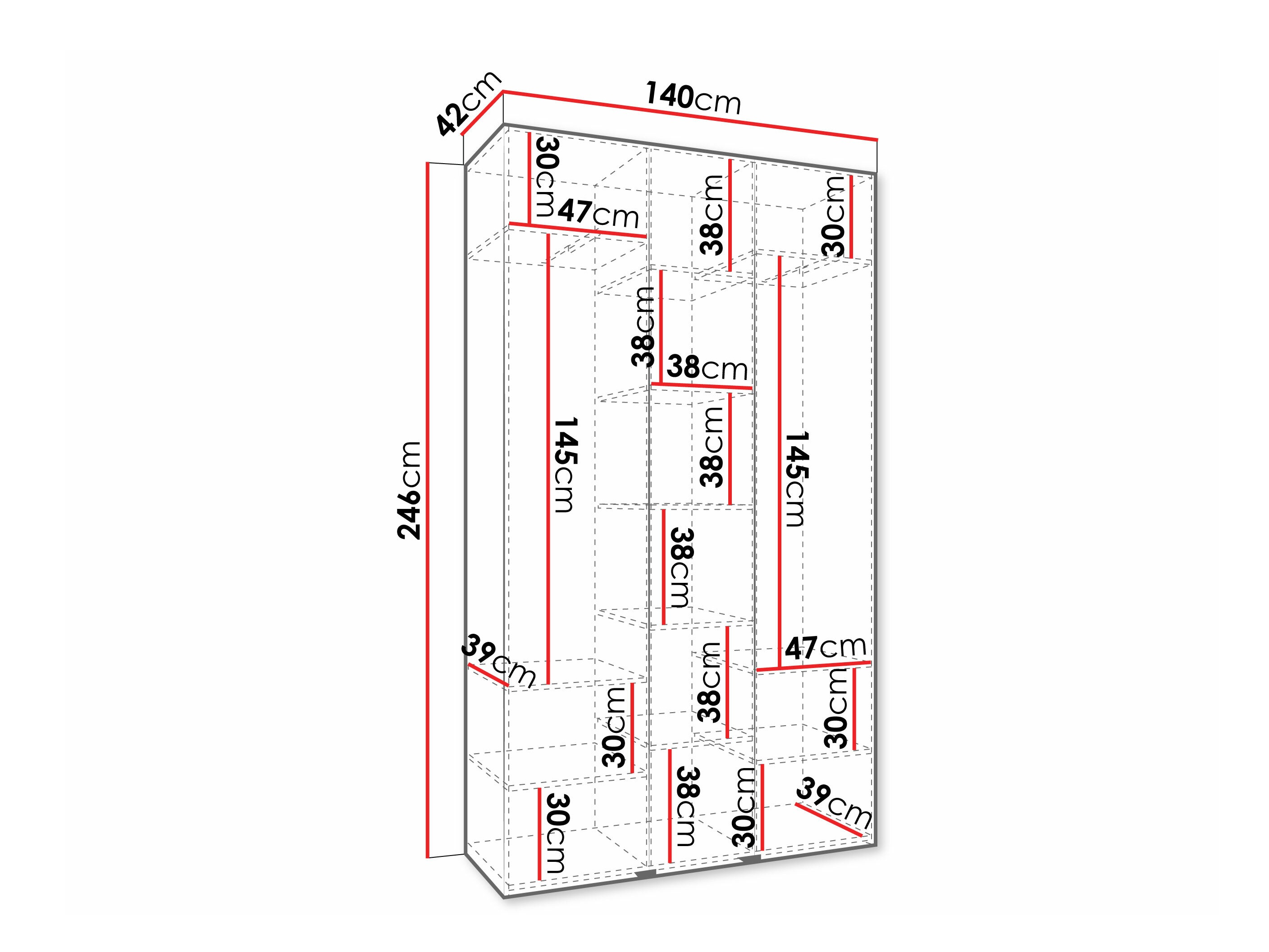 Gardróbszekrény Hartford 573 (Kasmír)