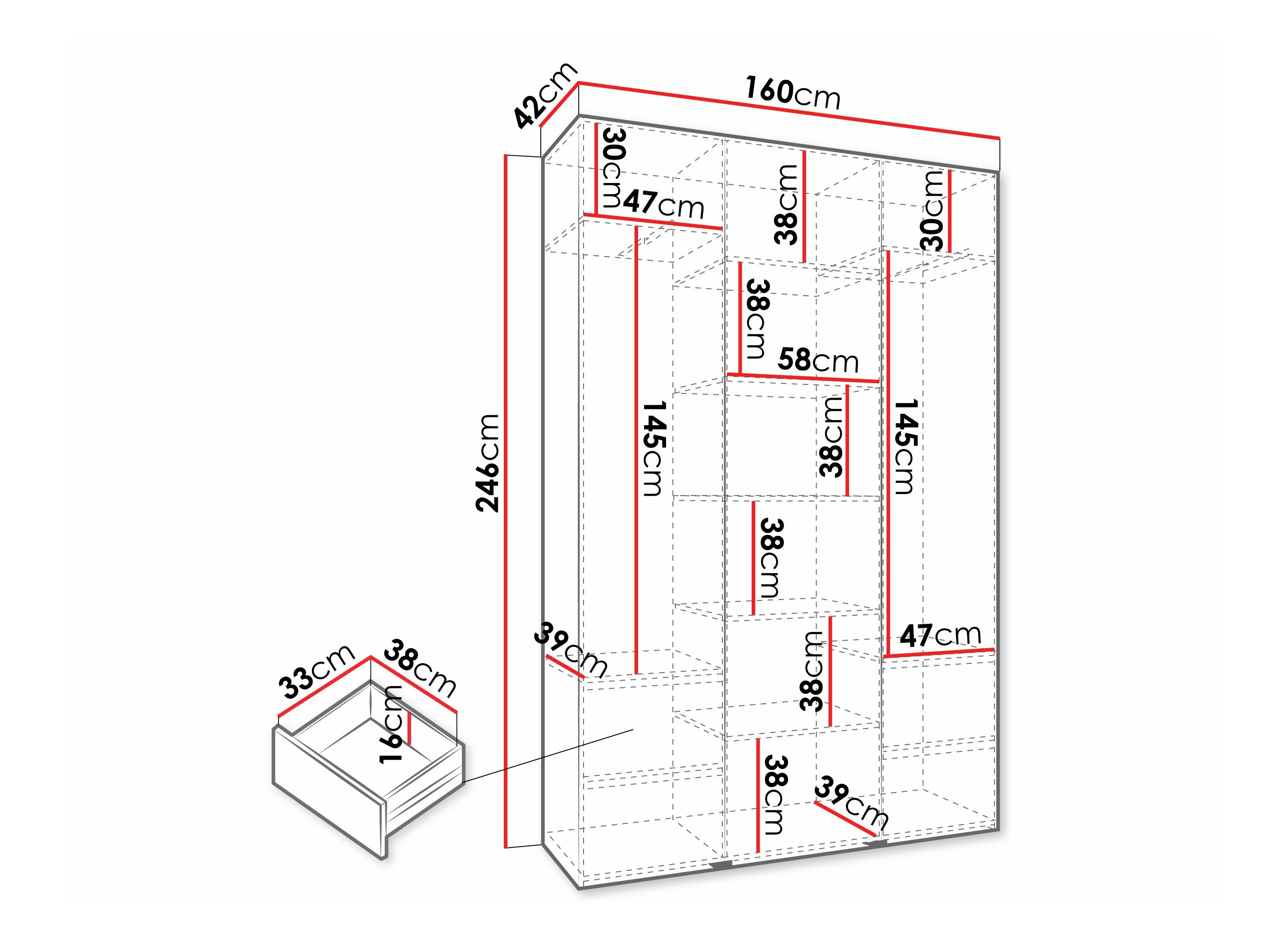 Gardróbszekrény Hartford 573 (Kasmír)