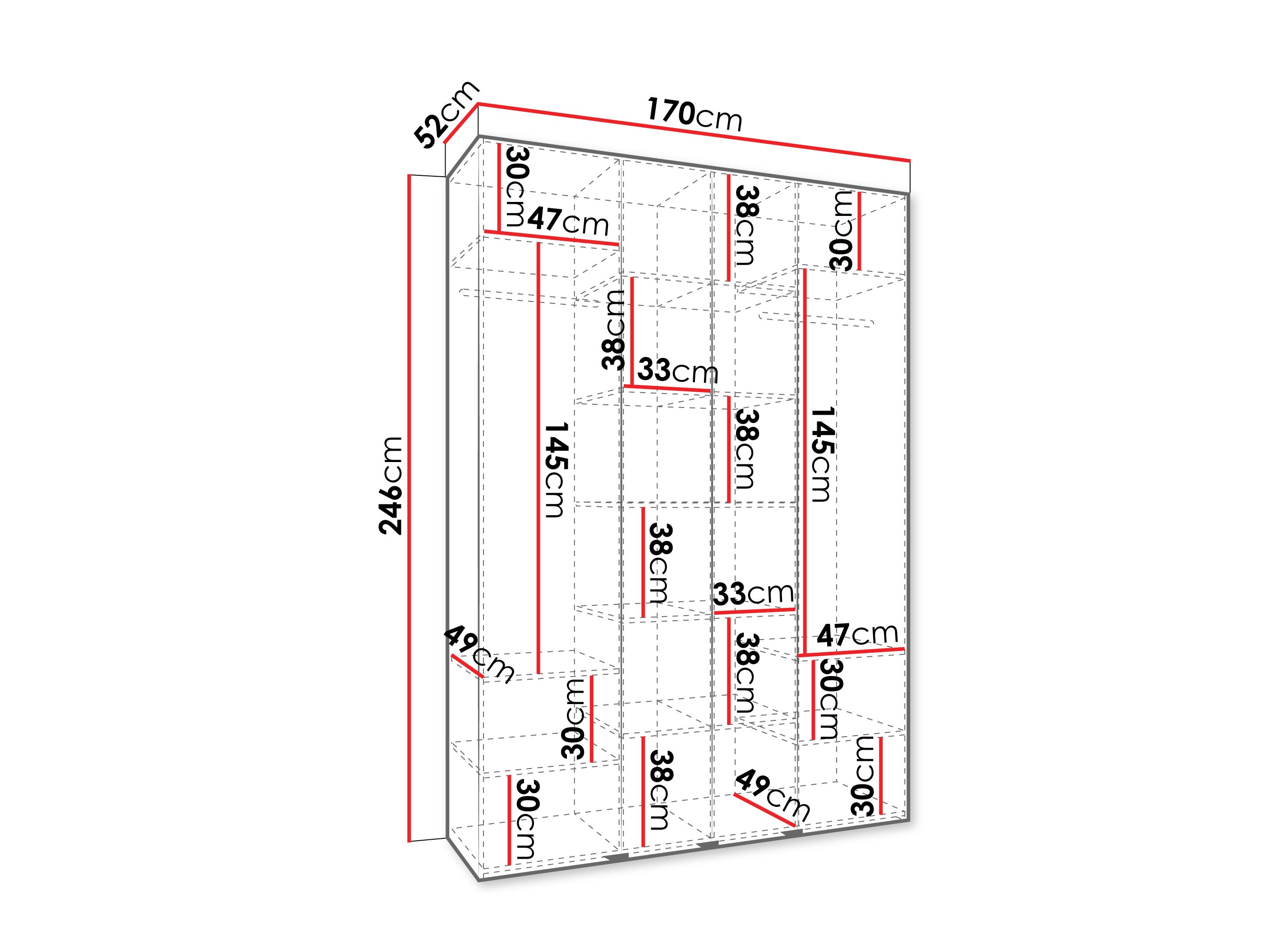 Gardróbszekrény Hartford 574 (Fehér)