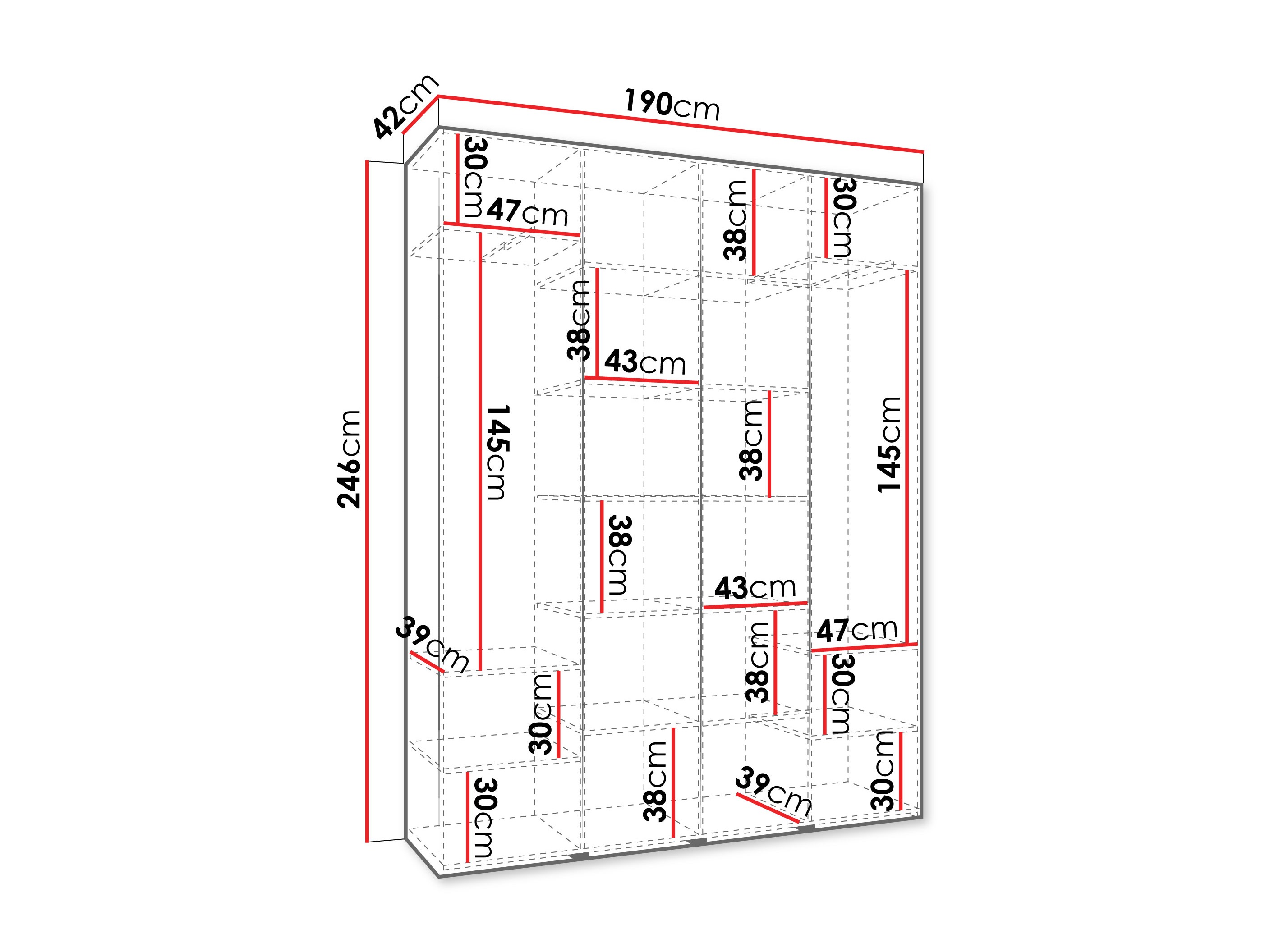 Gardróbszekrény Hartford 574 (Kasmír)