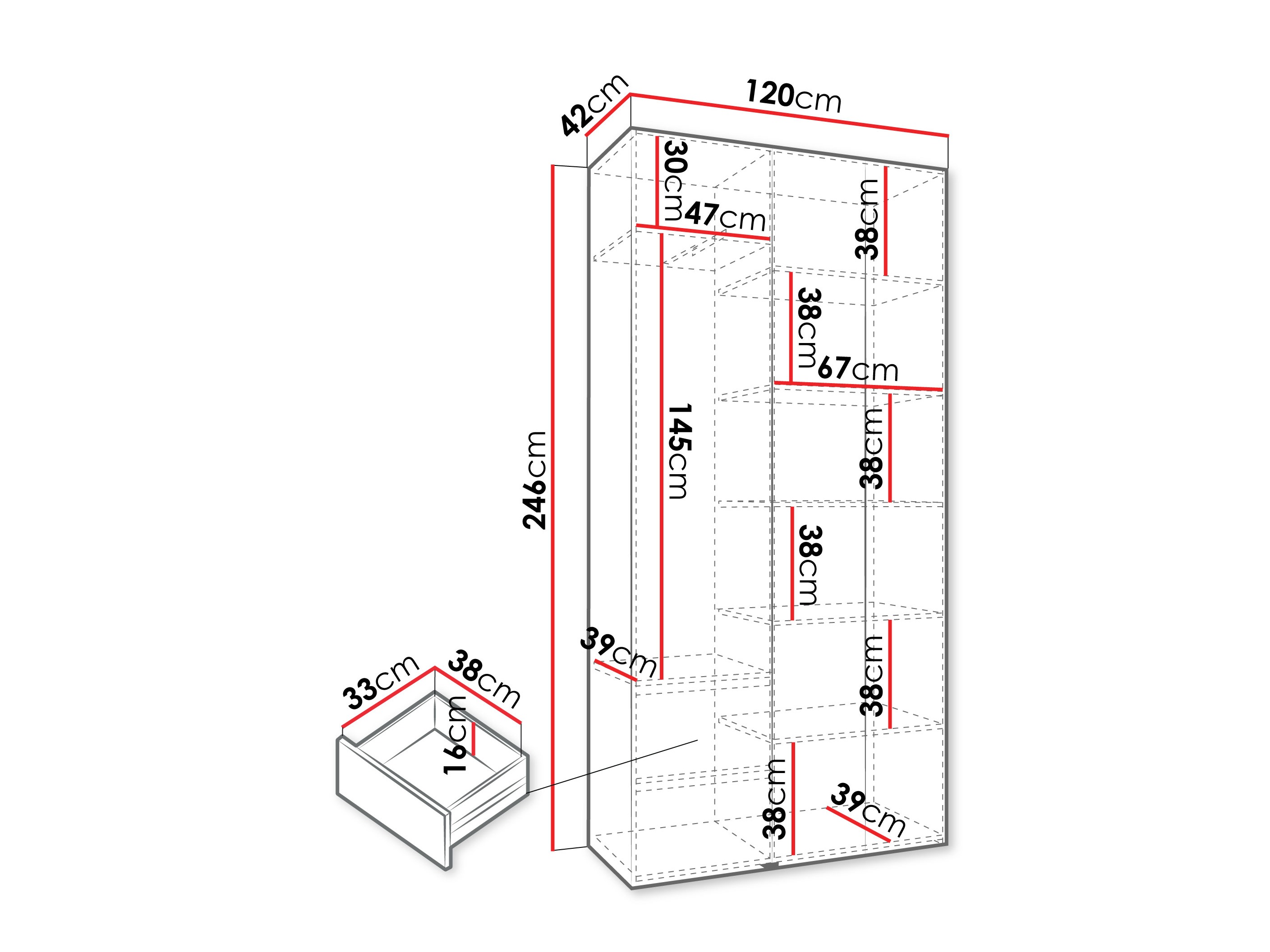 Gardróbszekrény Hartford 544 (Fehér)