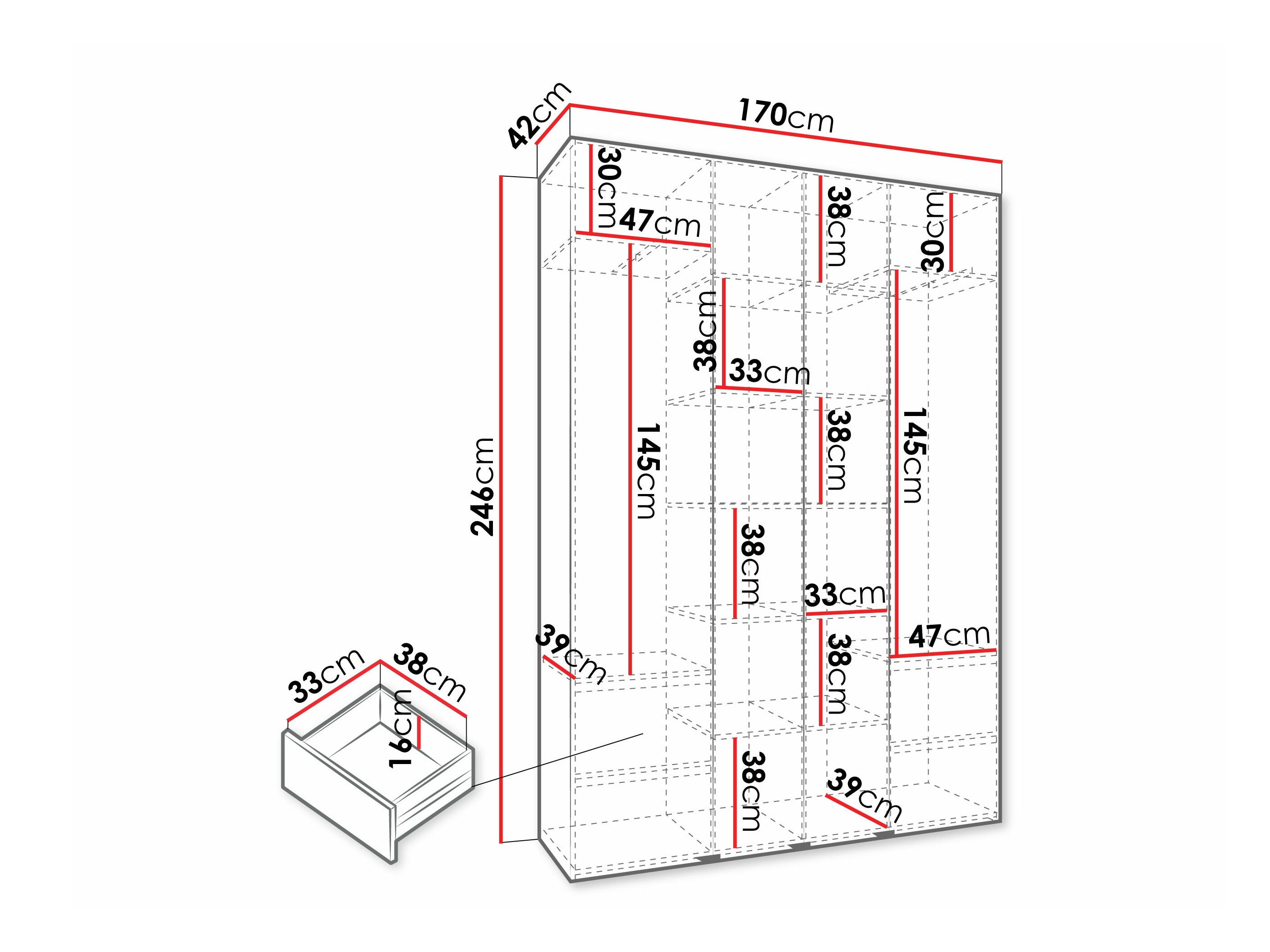 Gardróbszekrény Hartford 564 (Kasmír)