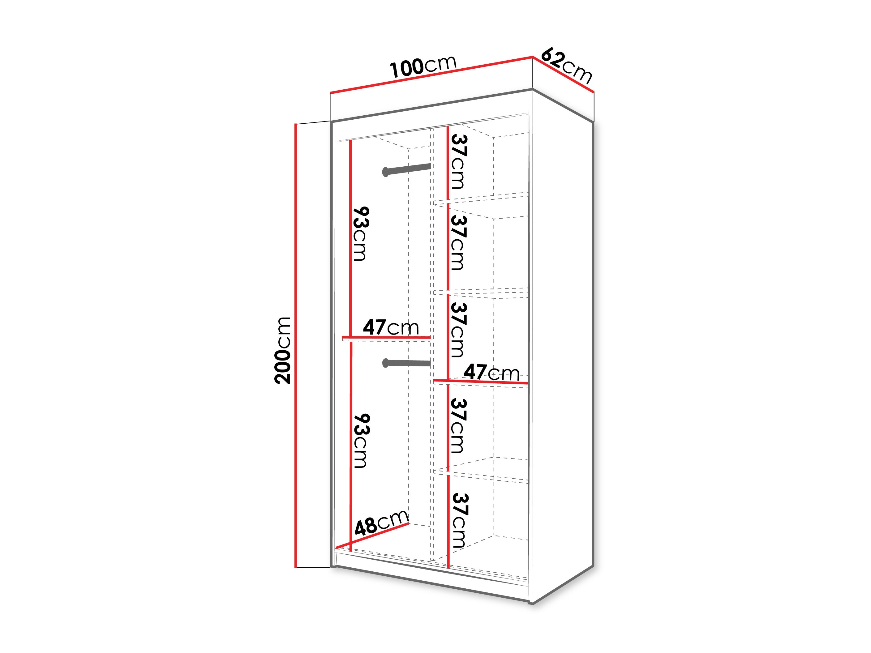 Gardróbszekrény Hartford 575 (Fehér)