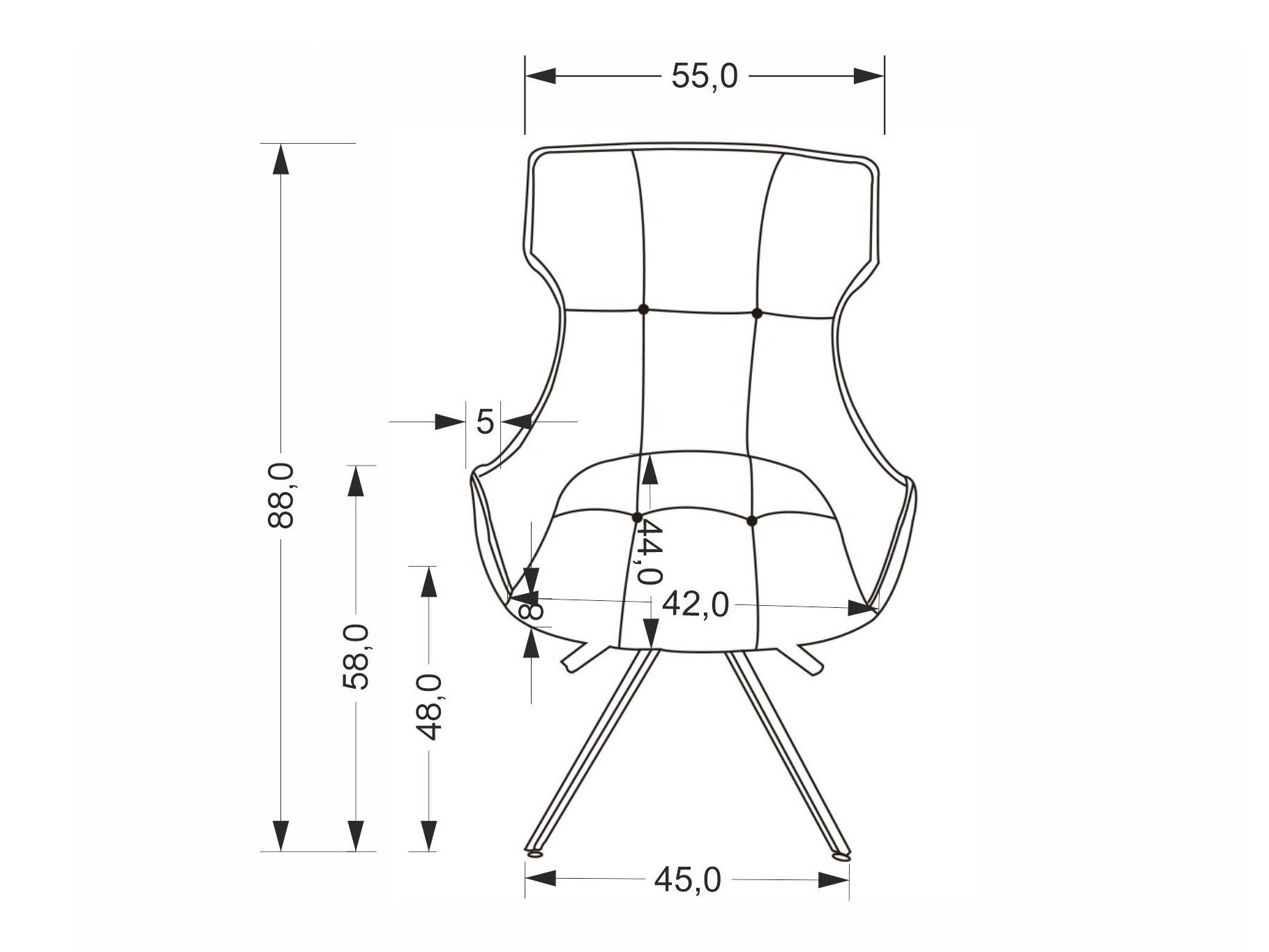 Szék Houston 2055 (Szürke)