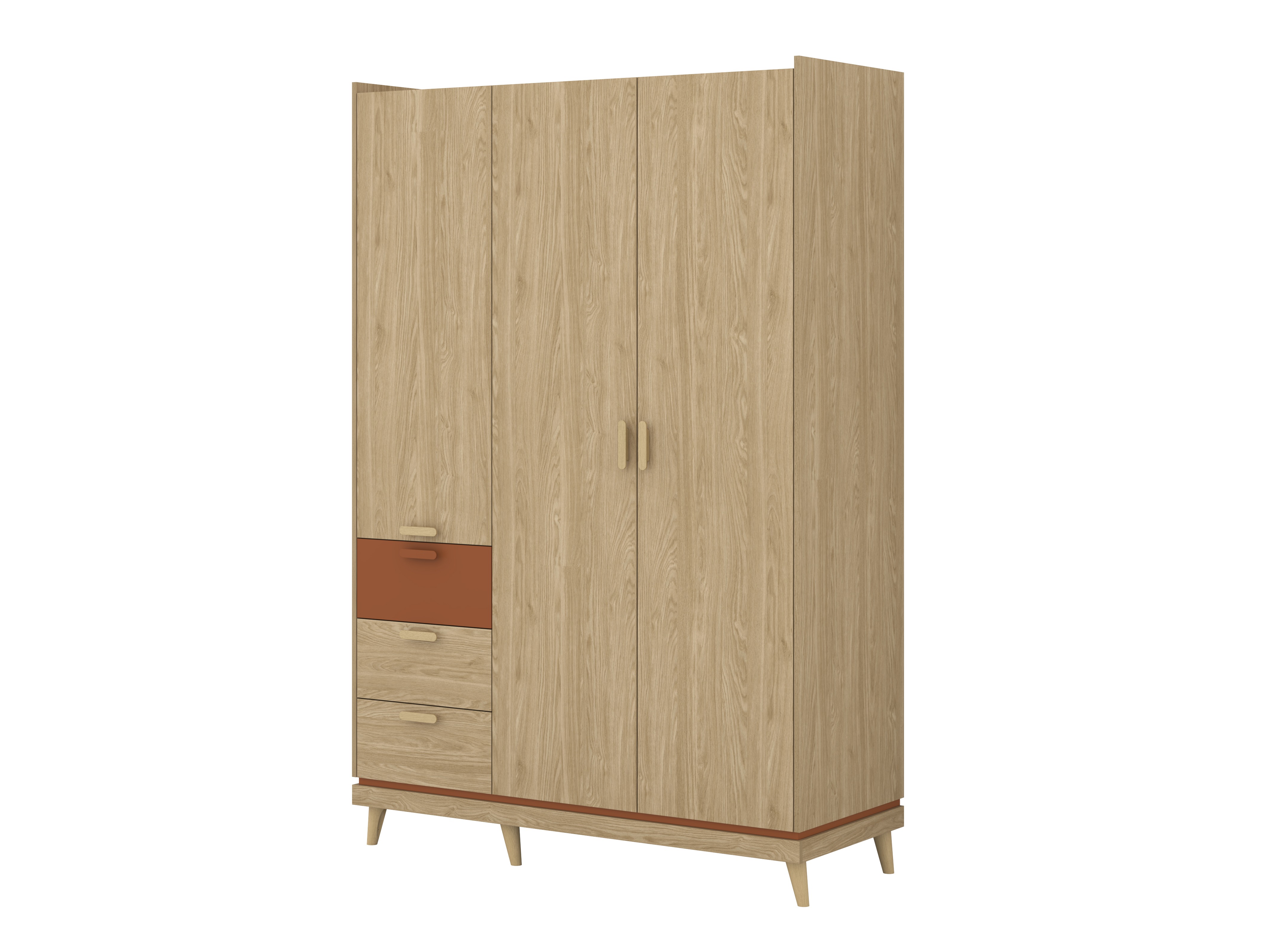 Gardróbszekrény Fertalu 100 (Tölgy + Narancs)