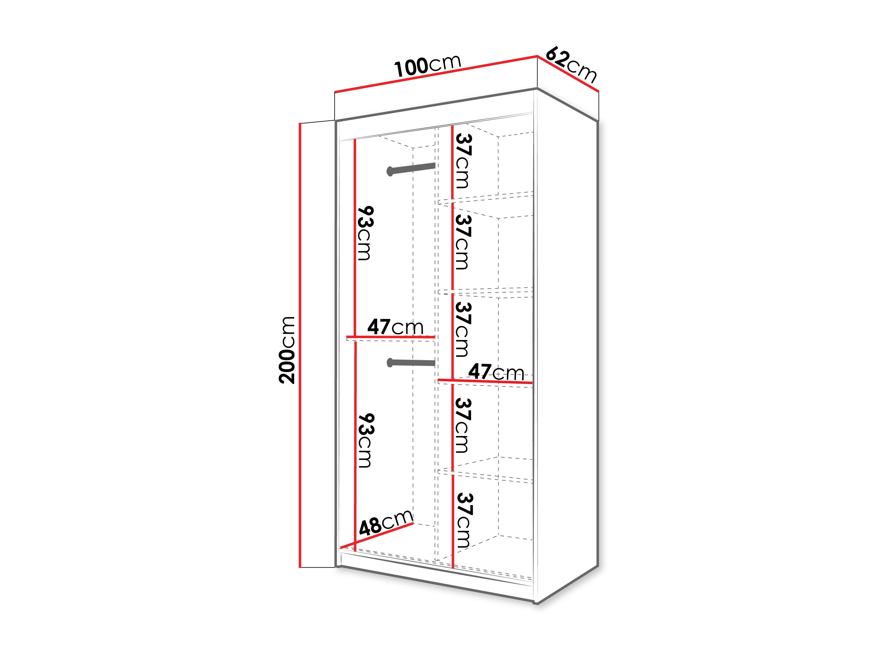 Gardróbszekrény Hartford 577 (Fehér)