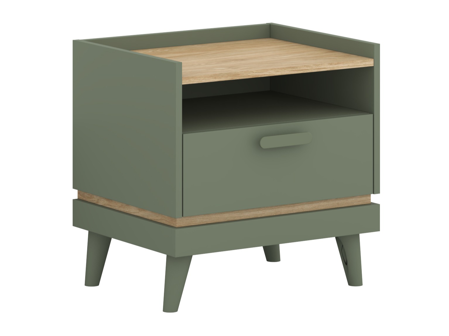Éjjeliszekrény Fertalu 102 (Zöld + Tölgy)