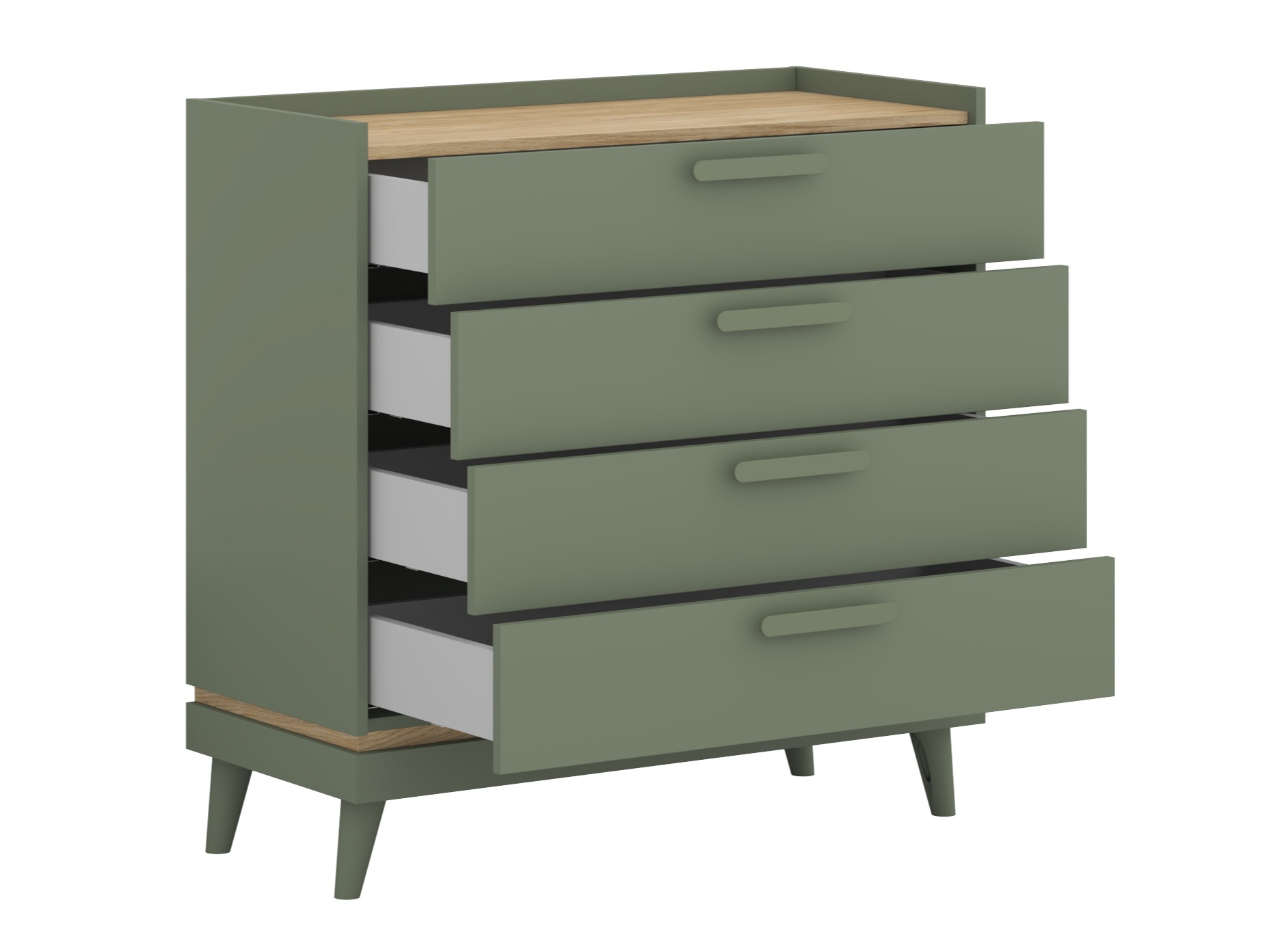 Komód Fertalu 104 (Zöld + Tölgy)