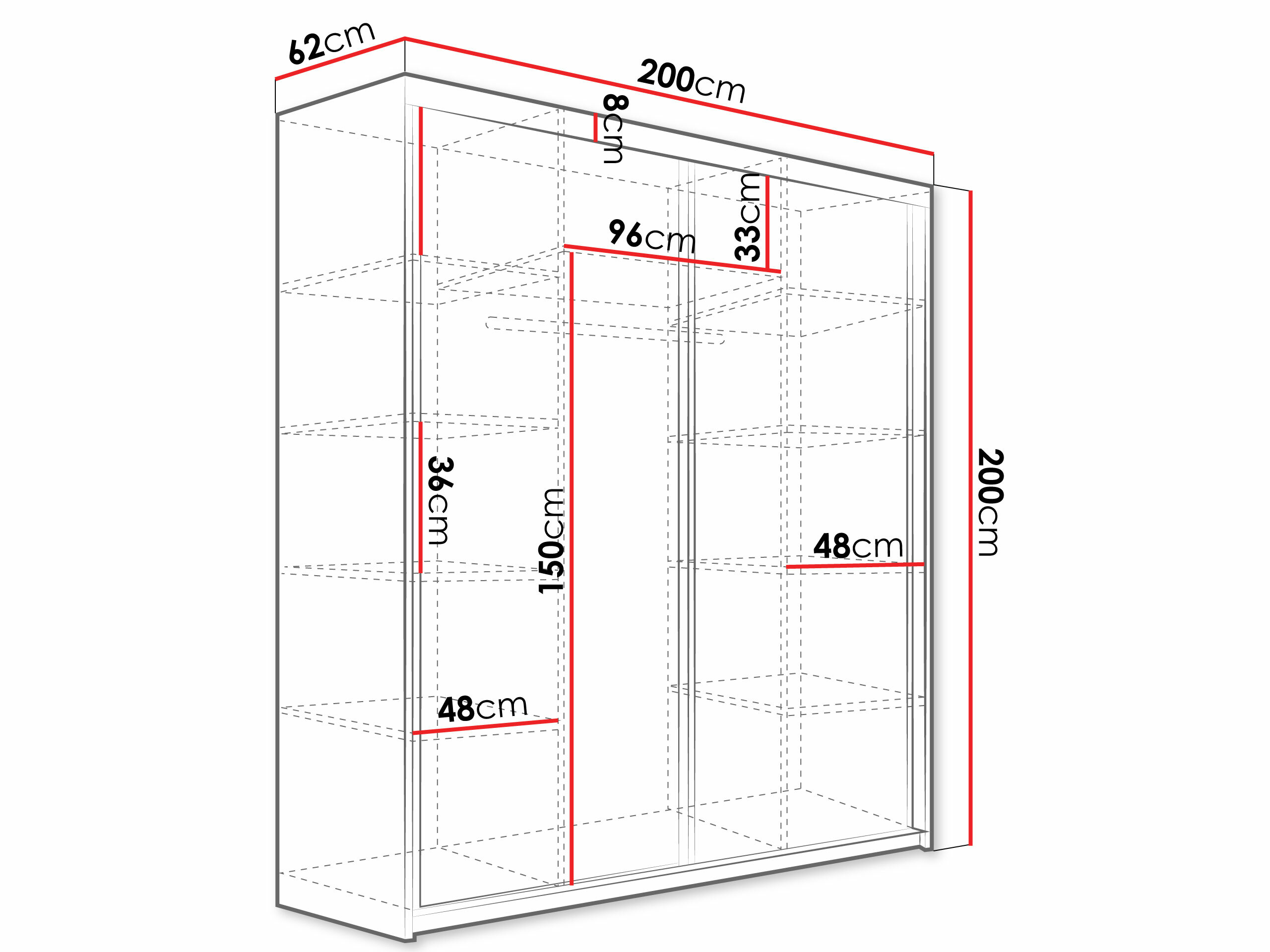 Gardróbszekrény Dover 107 (Fehér)
