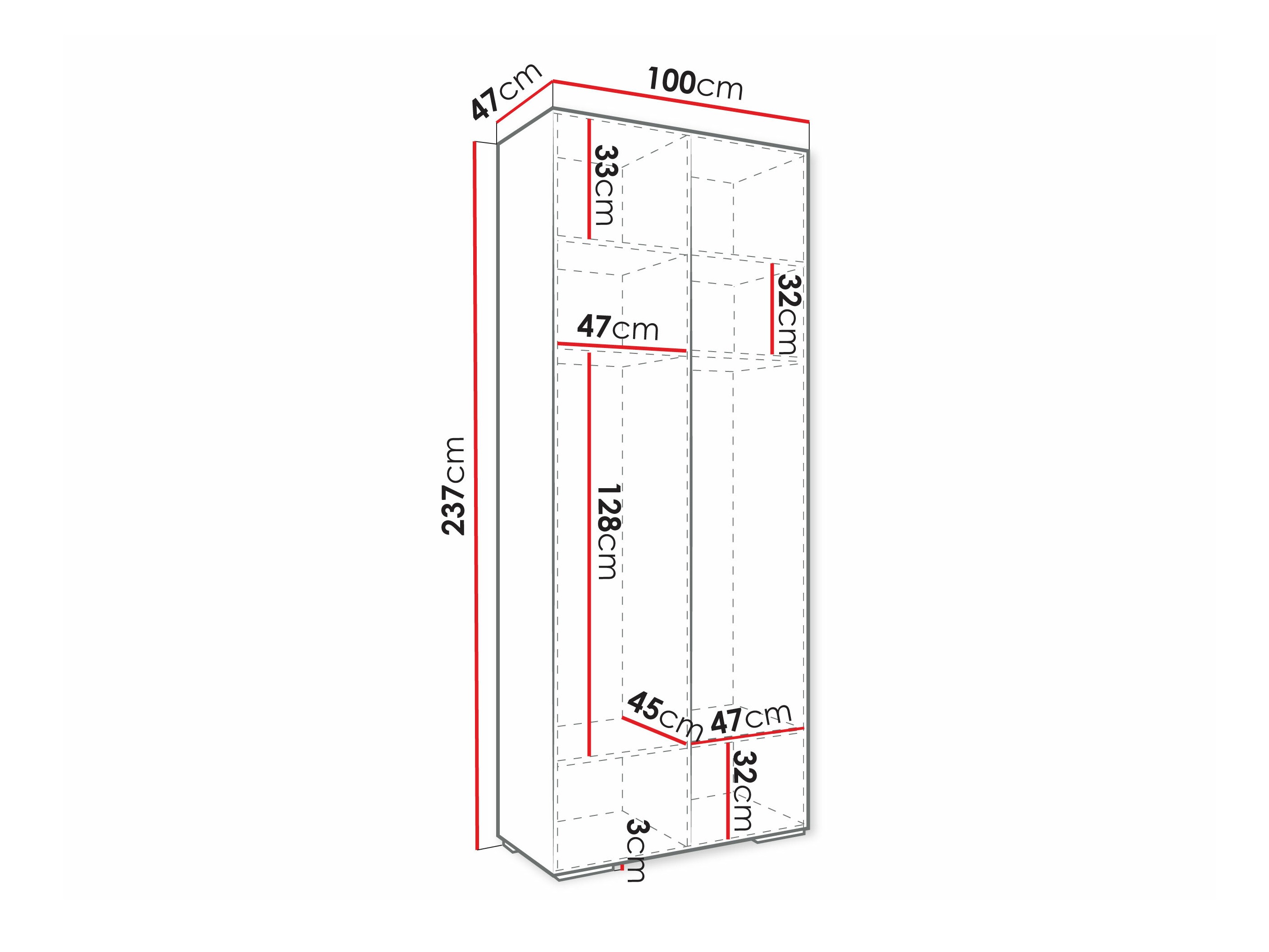 Gardróbszekrény Hartford 405 (Fekete)