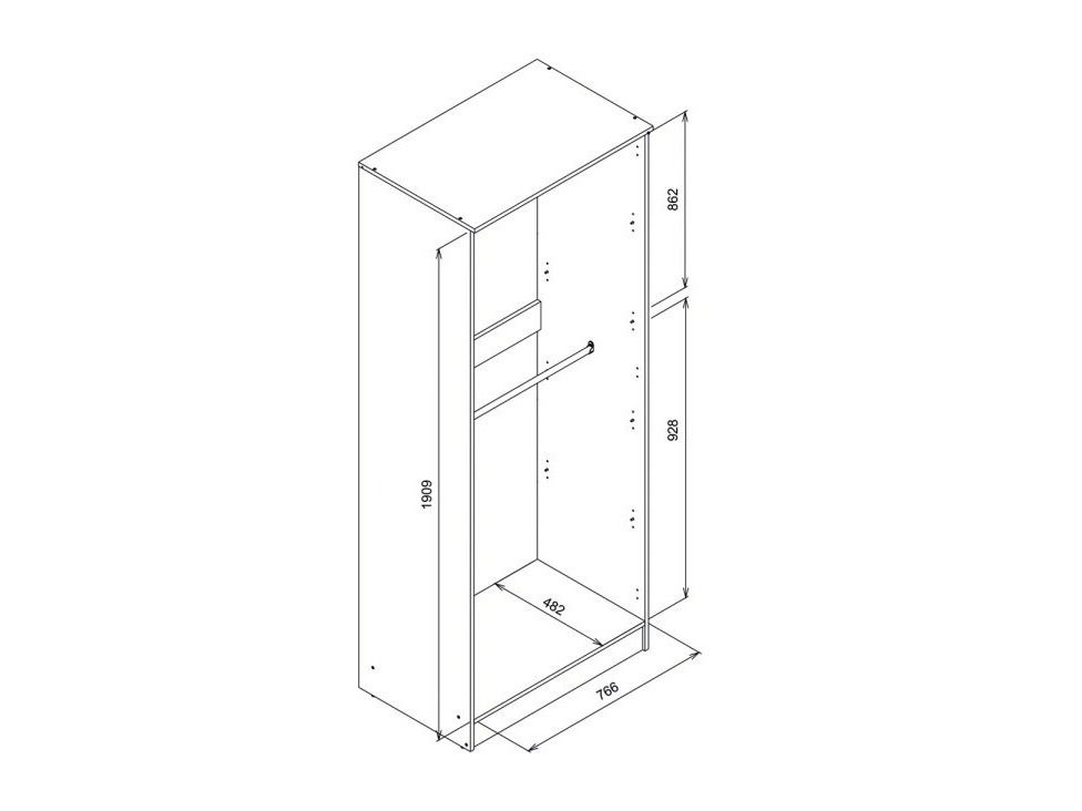 Gardróbszekrény Orlando 221 (Világos tölgy)