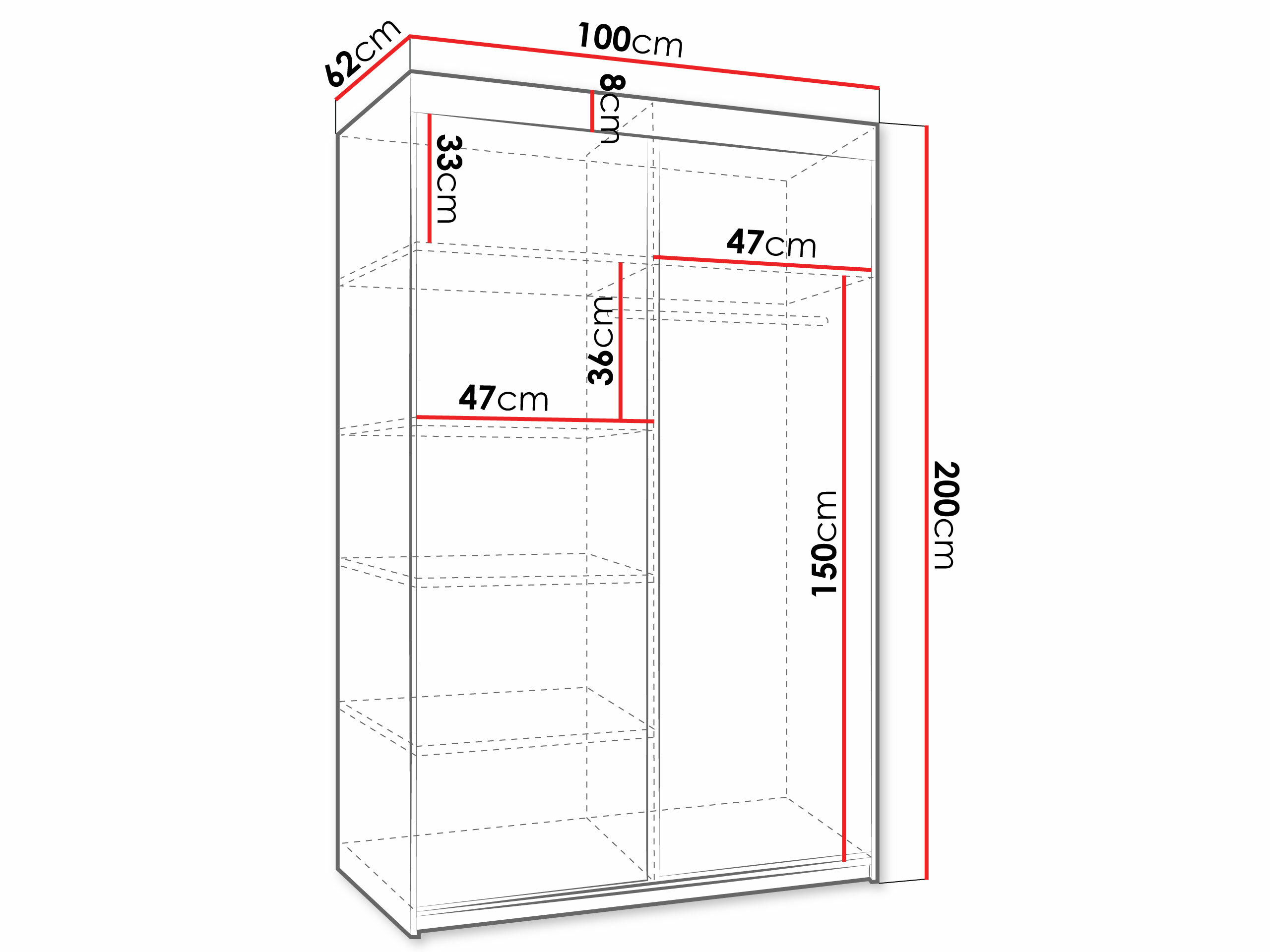 Gardróbszekrény Dover 104 (Fehér)