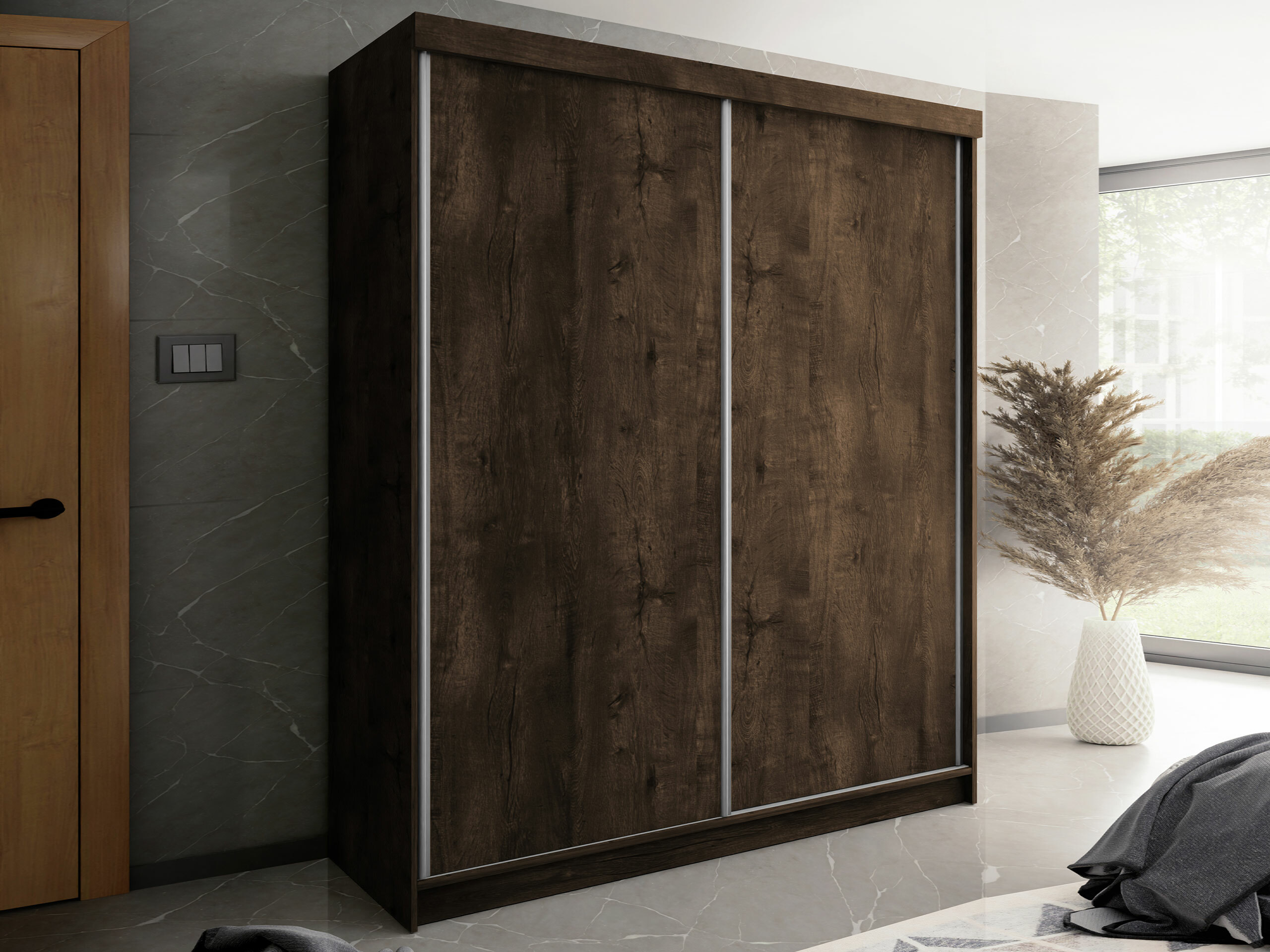 Gardróbszekrény Dover 108 (Sötét hamuszürke)