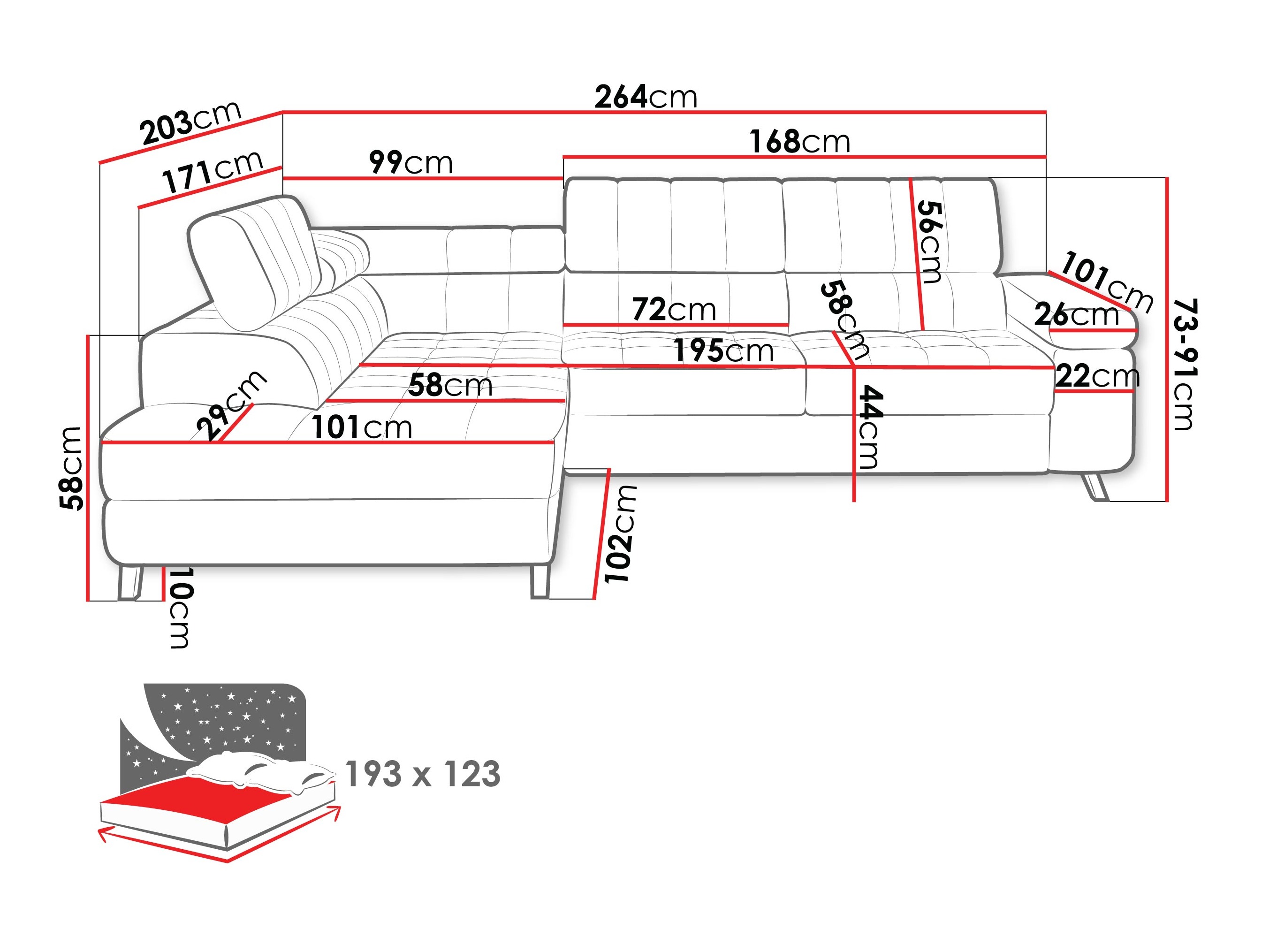Sarokkanapé Comfivo Agnus (Piano 26)