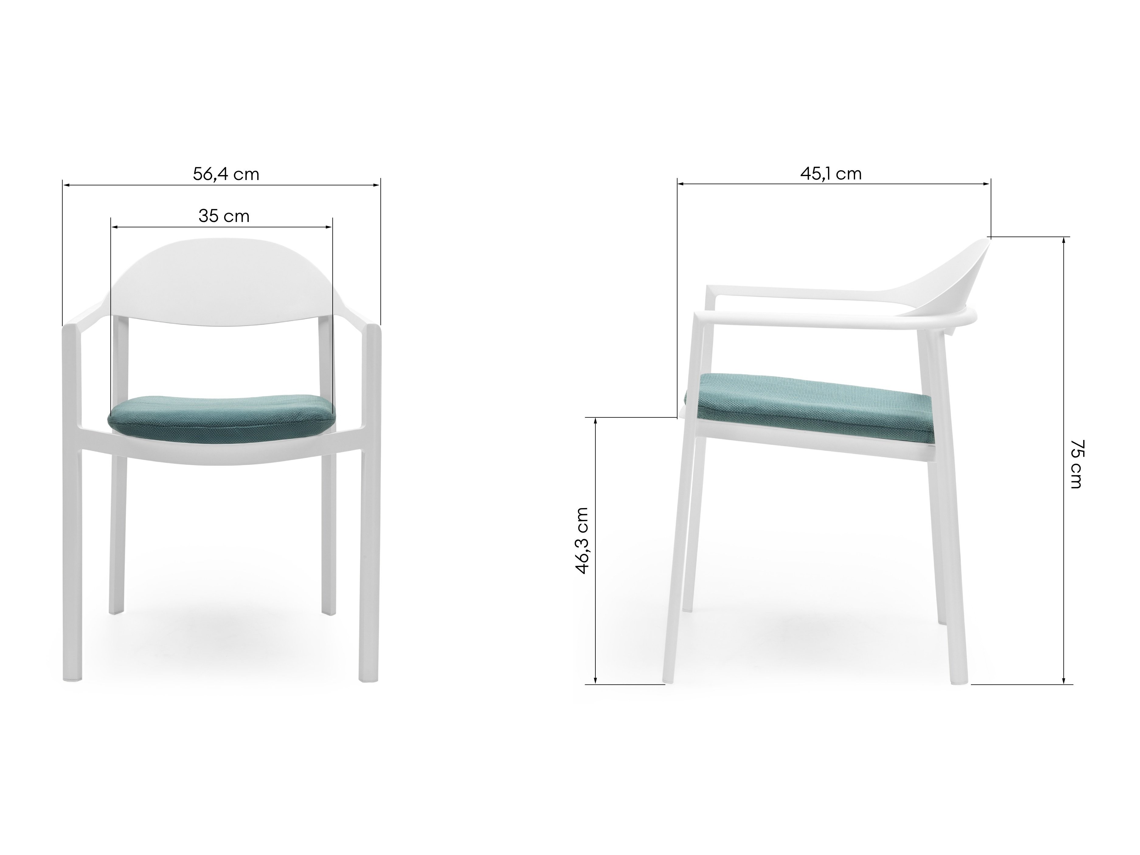 Kerti szék Burleson 456 (Fehér + Zöld)