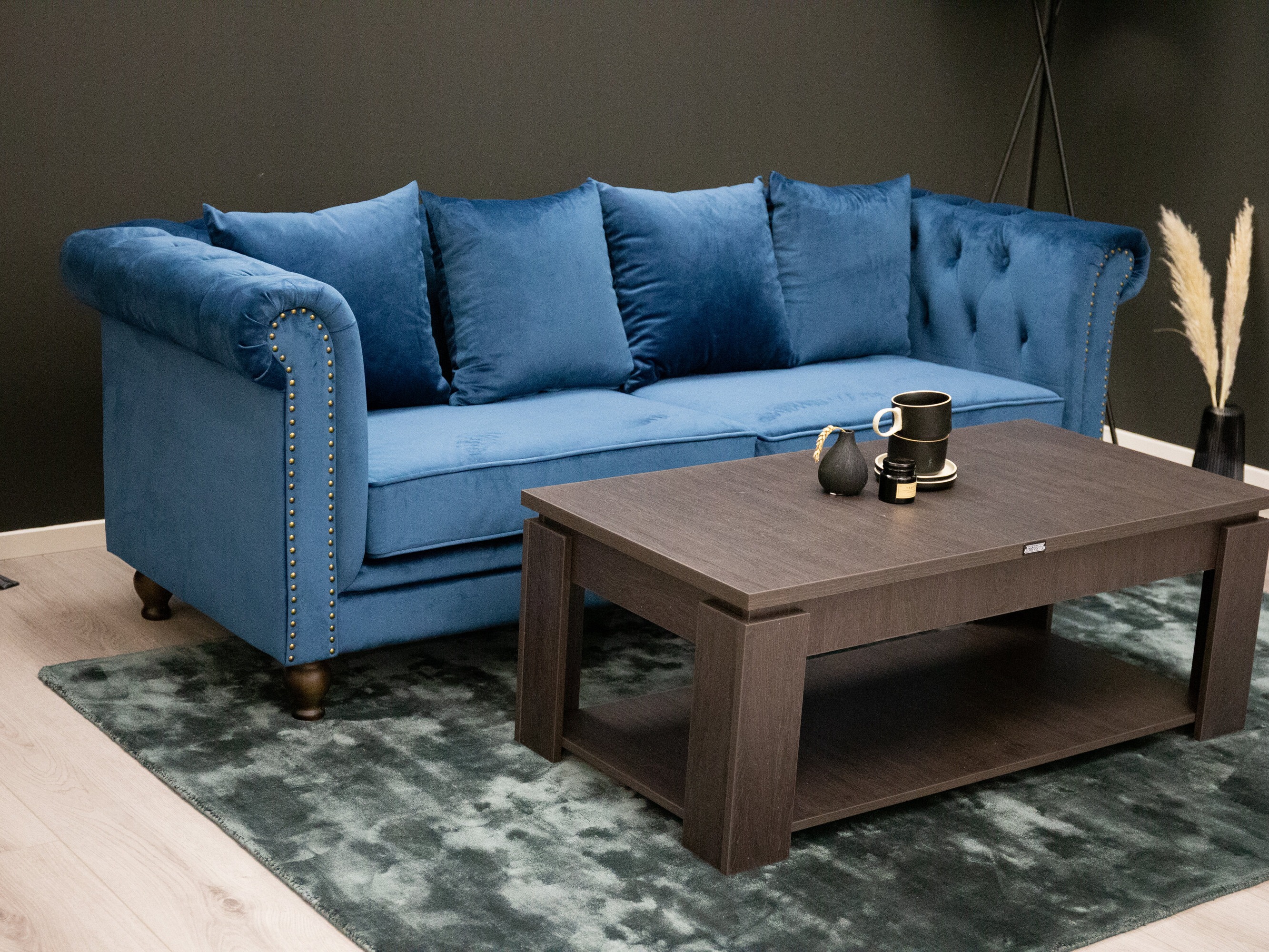 Chesterfield kanapé Dallas 255 (Kék)