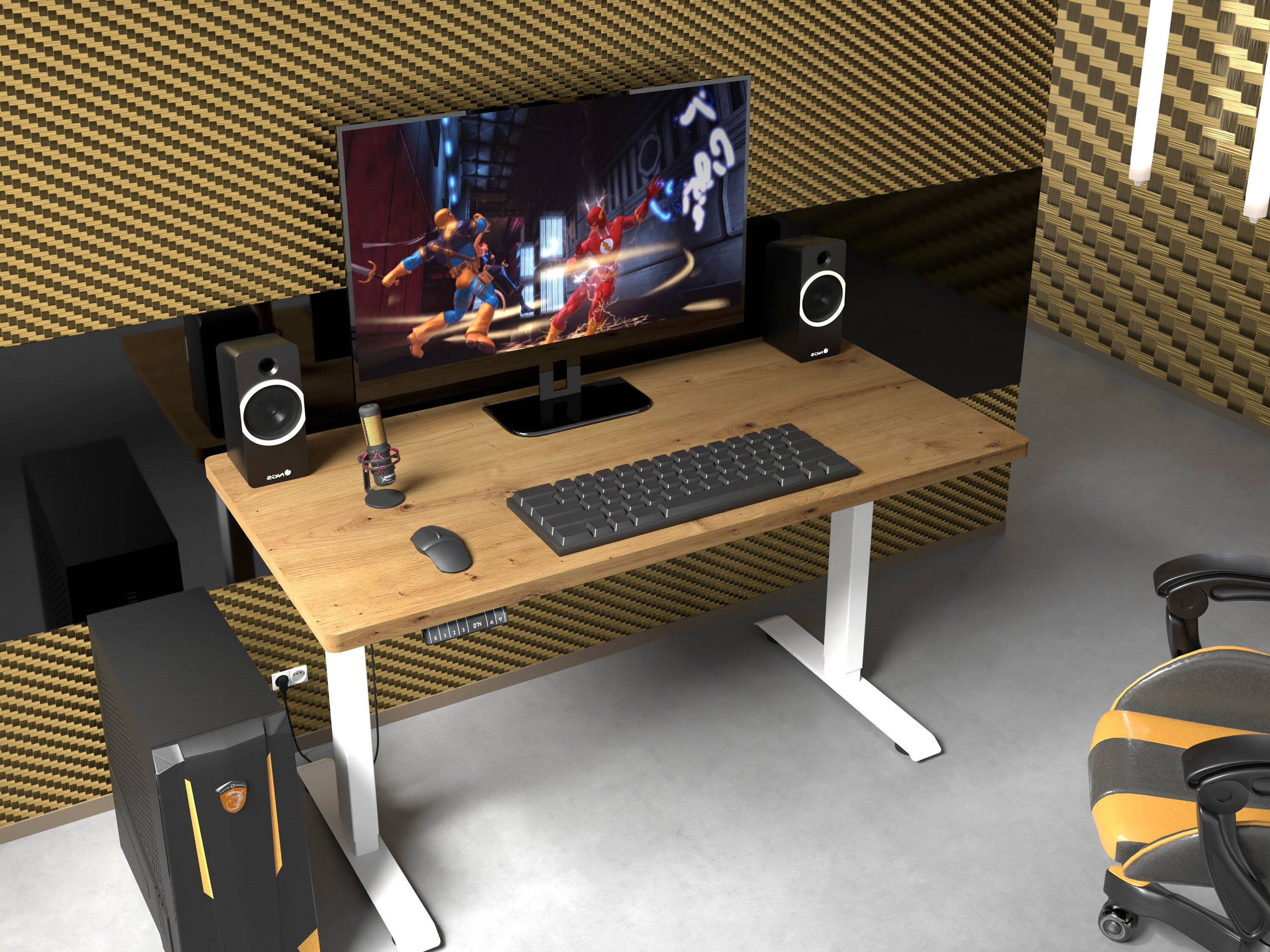 Állítható magasságú íróasztal Buffalo 184 (Fehér)