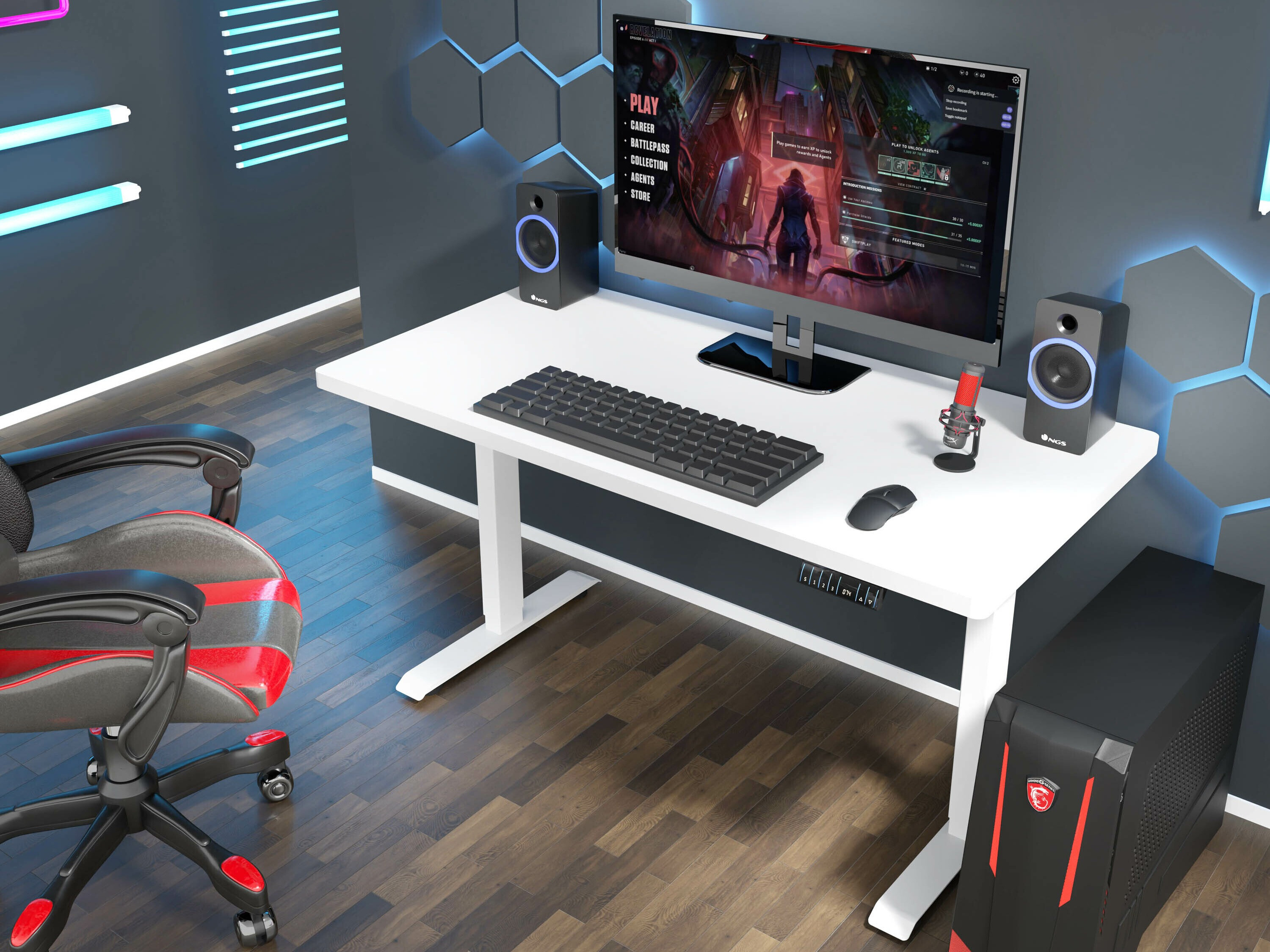 Állítható magasságú íróasztal Buffalo 184 (Fehér)