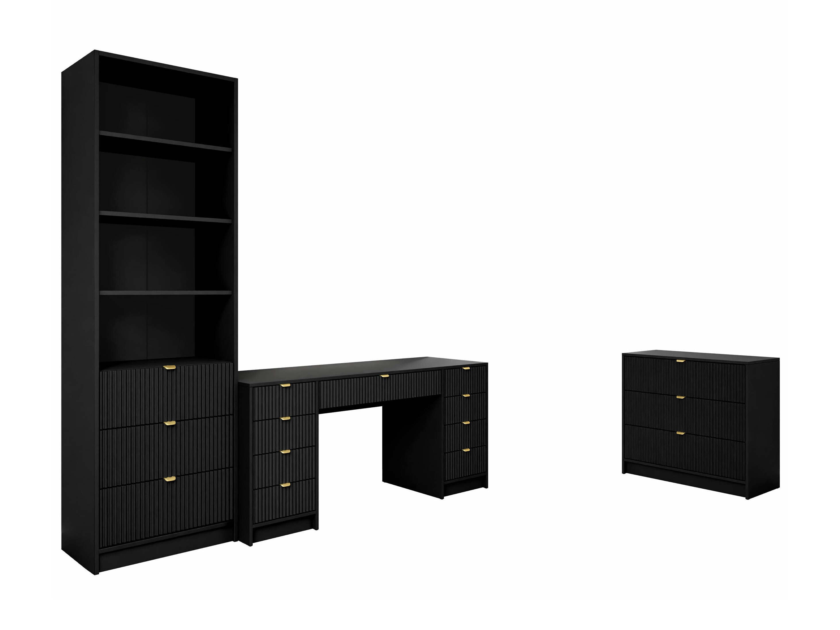 Otthoni iroda készlet Comfivo Larmire 121 (Fekete)