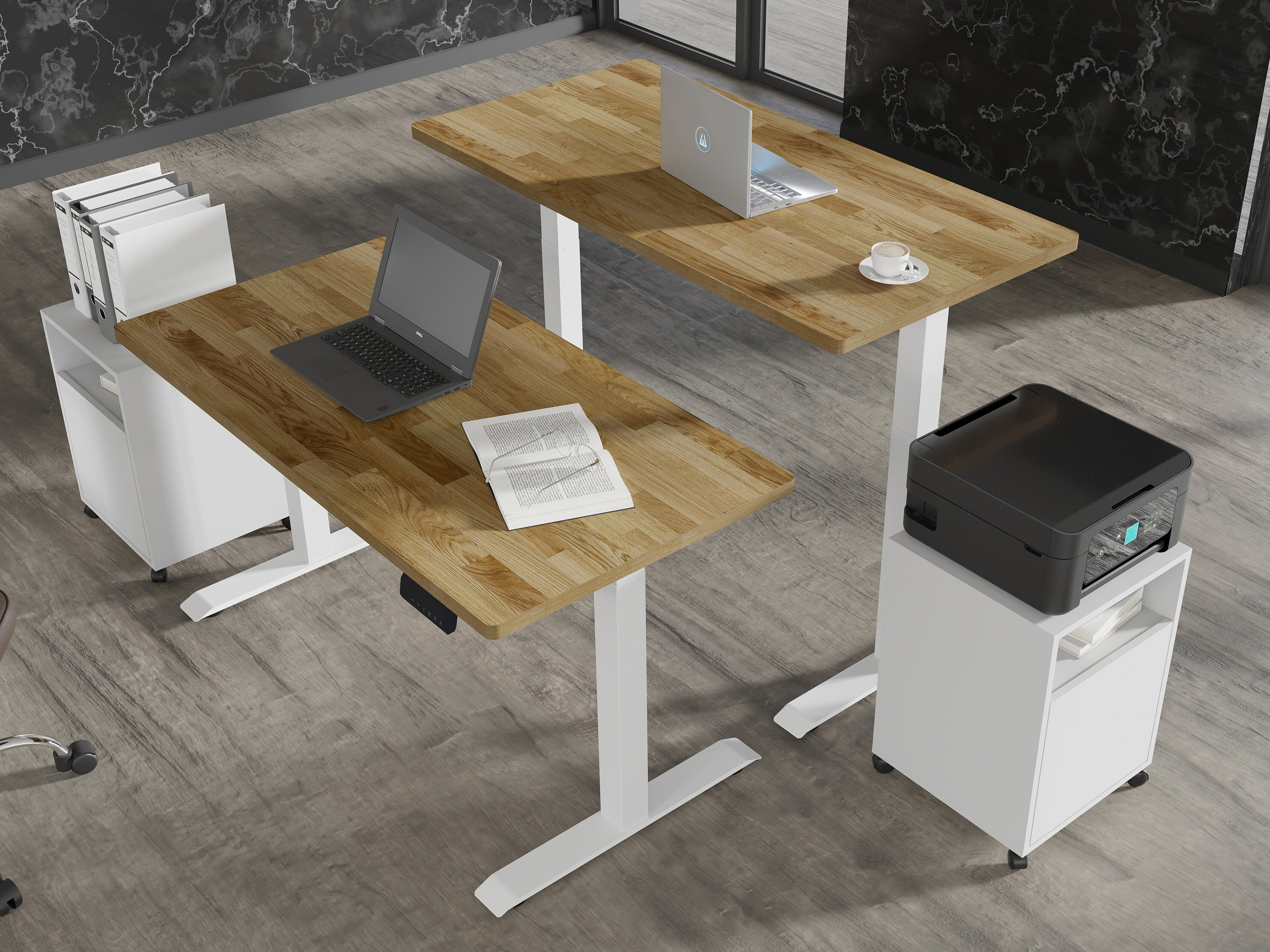 Állítható magasságú íróasztal Buffalo 199 (Fehér)