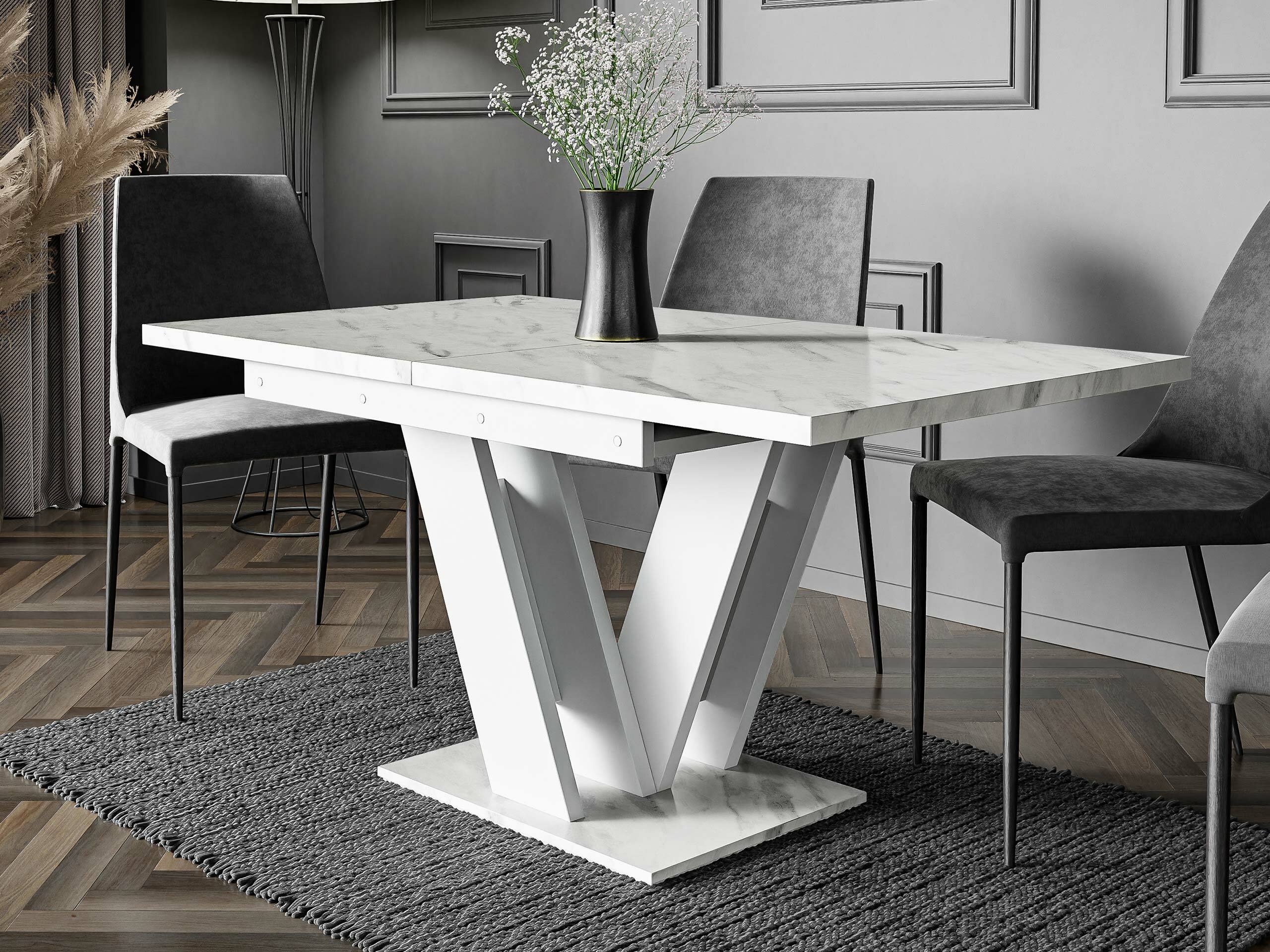 Asztal Goodyear 104 (Fehér márvány + Fehér)