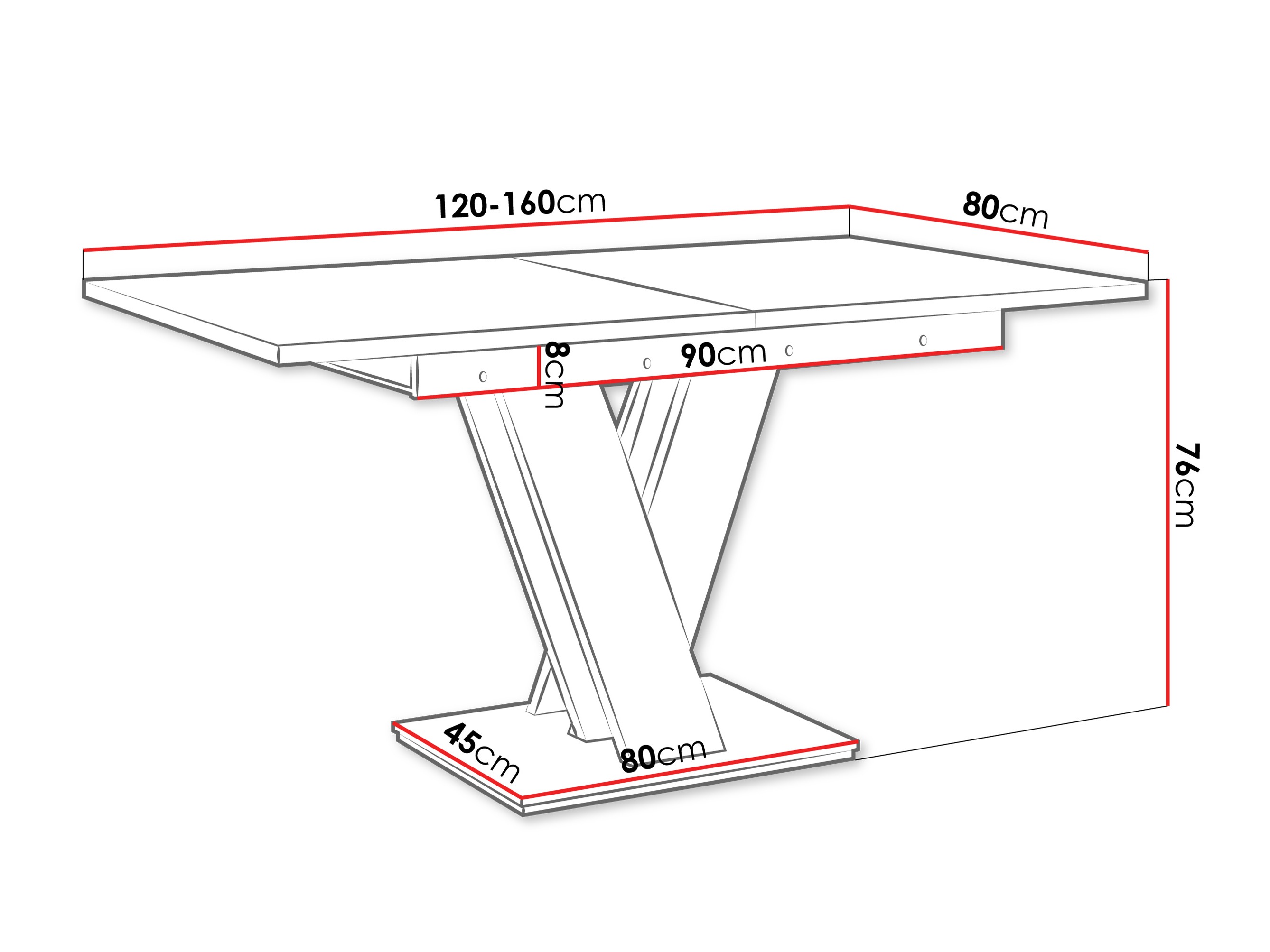 Asztal Goodyear 104 (Fehér márvány + Fehér)