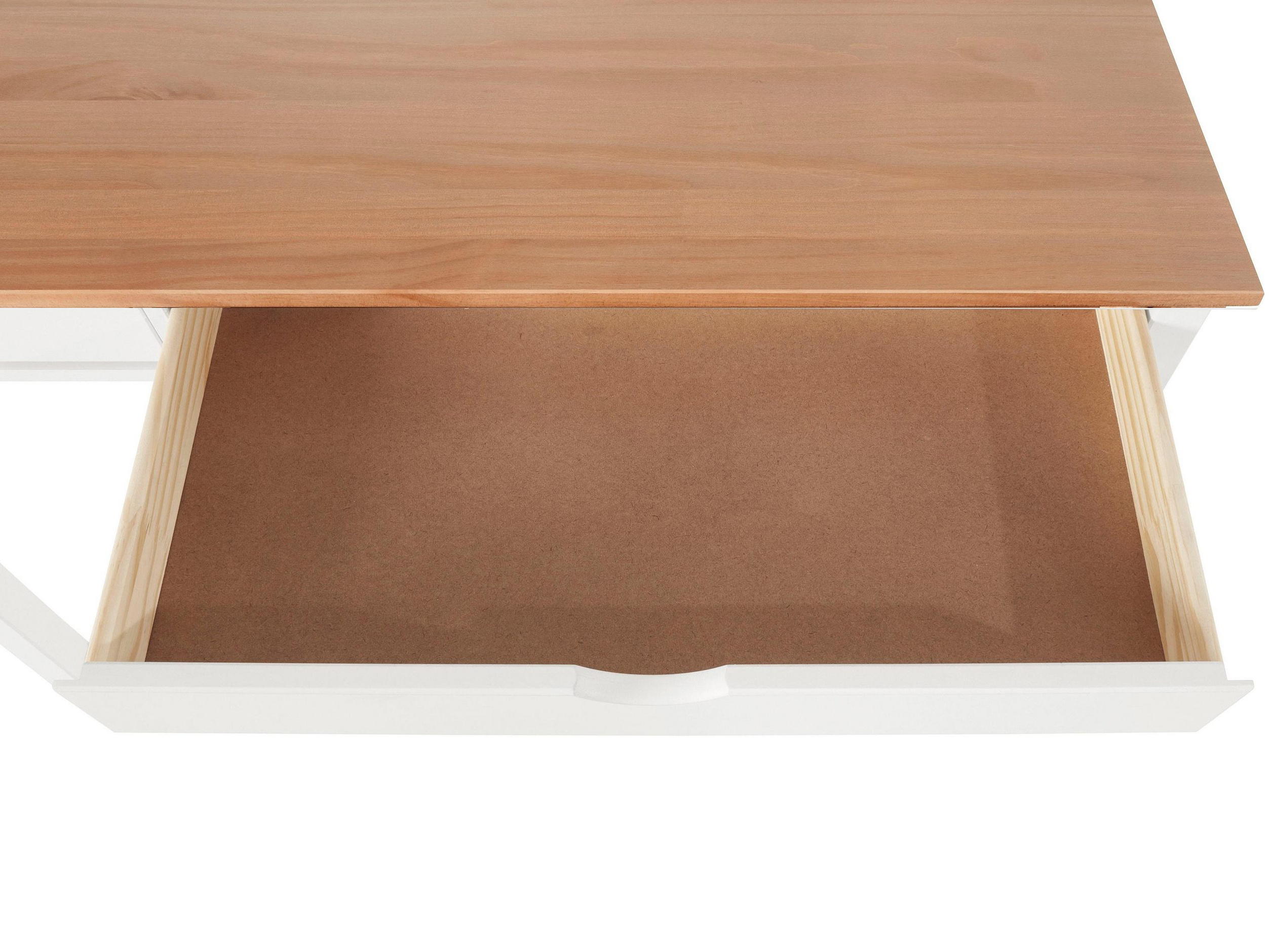 Íróasztal Denton 136 (Fehér + Világos fa)