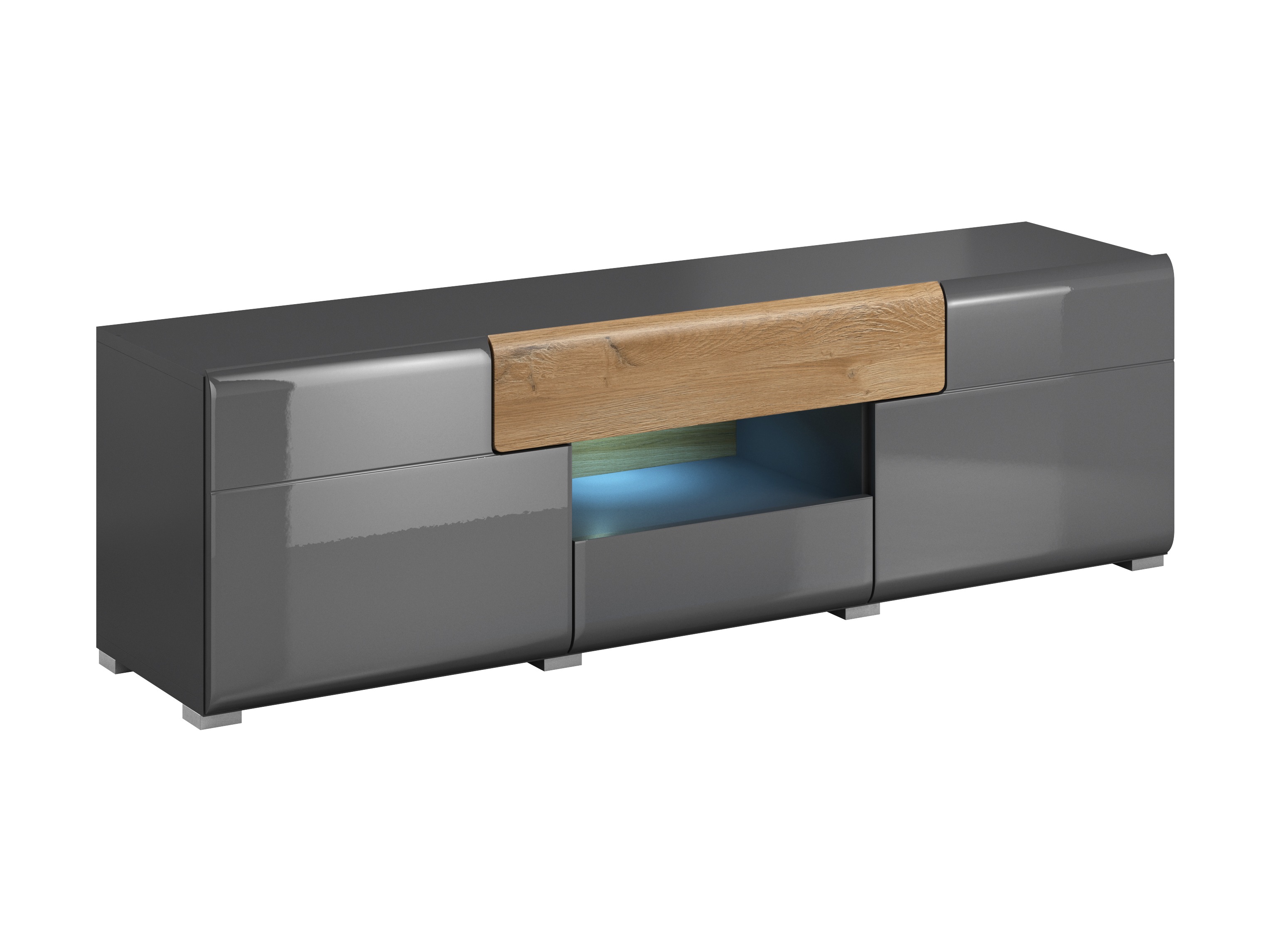 TV-állvány Torsone 101 (Antracit + Gloss antracit + Grandson tölgy)