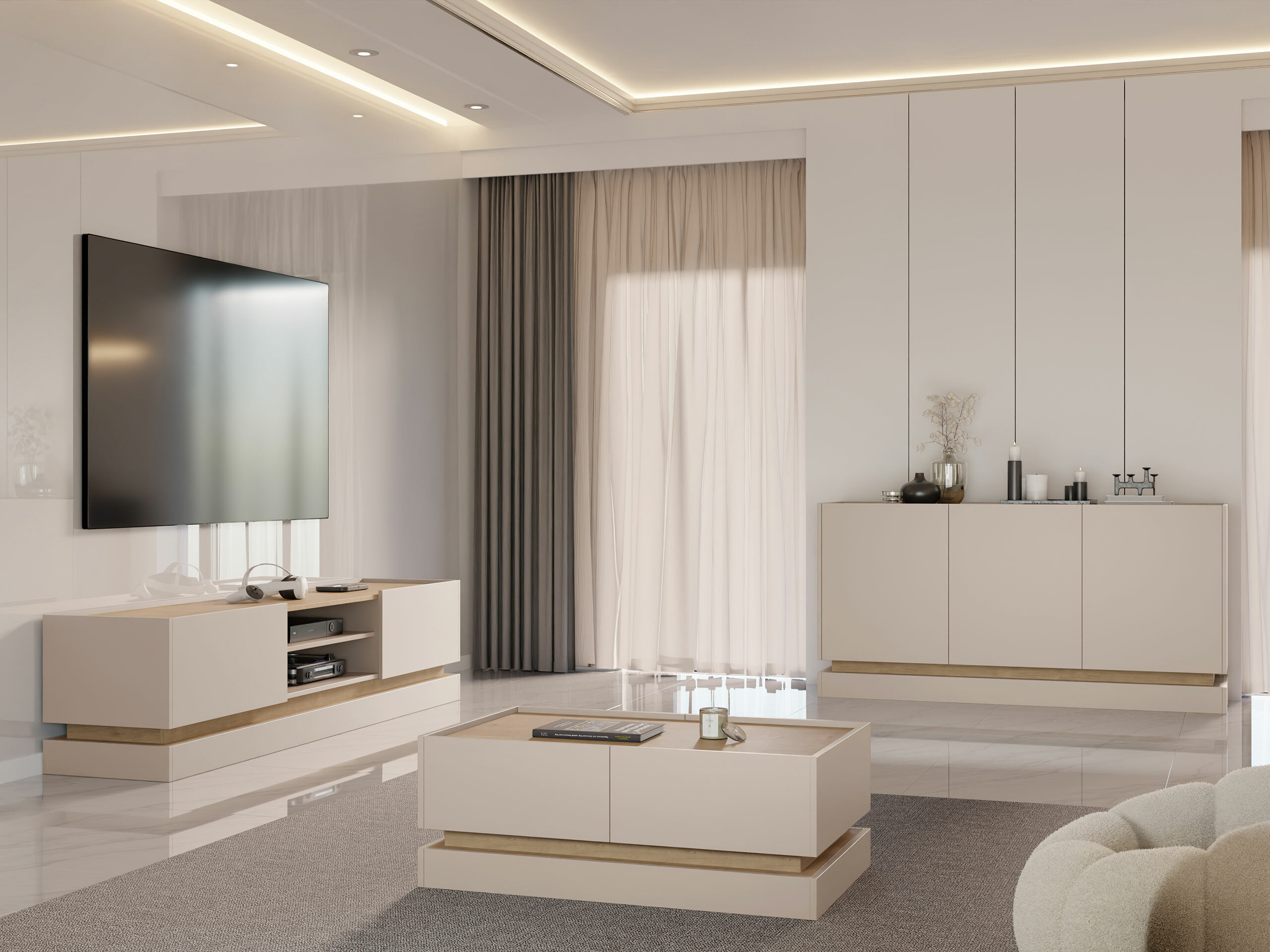 Dohányzóasztal Comfivo Dalvenu 103 (Világosbarna + Tölgy)