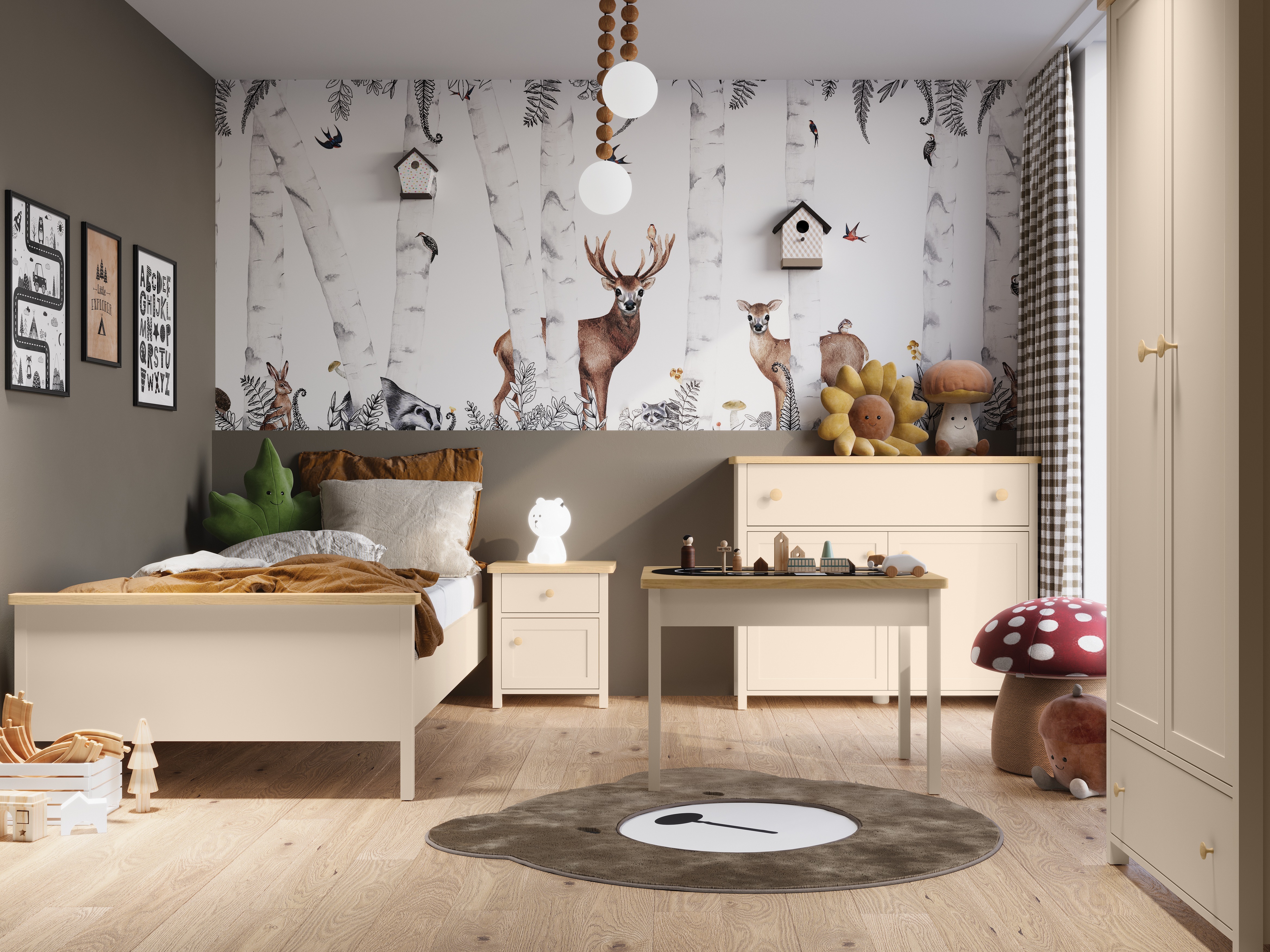 Komód Romelbo 150 (Bézs + Tölgy)