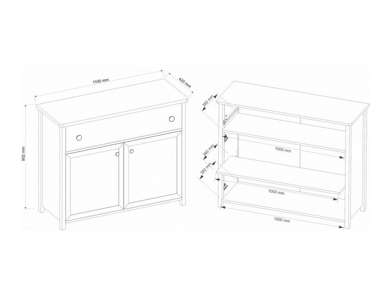 Komód Romelbo 150 (Bézs + Tölgy)