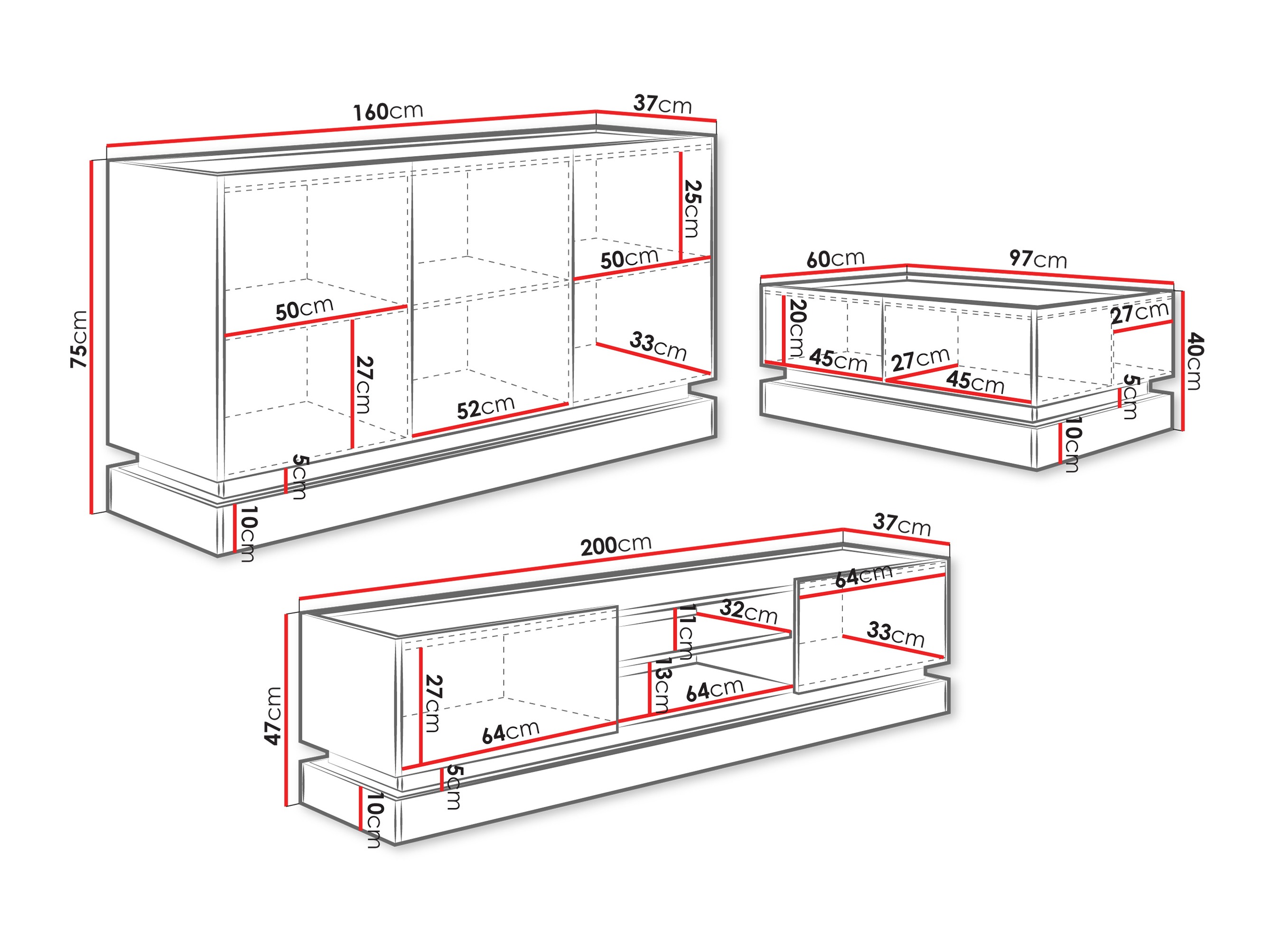 Nappali szett Comfivo Dalvenu 104 (Fekete + Tölgy)