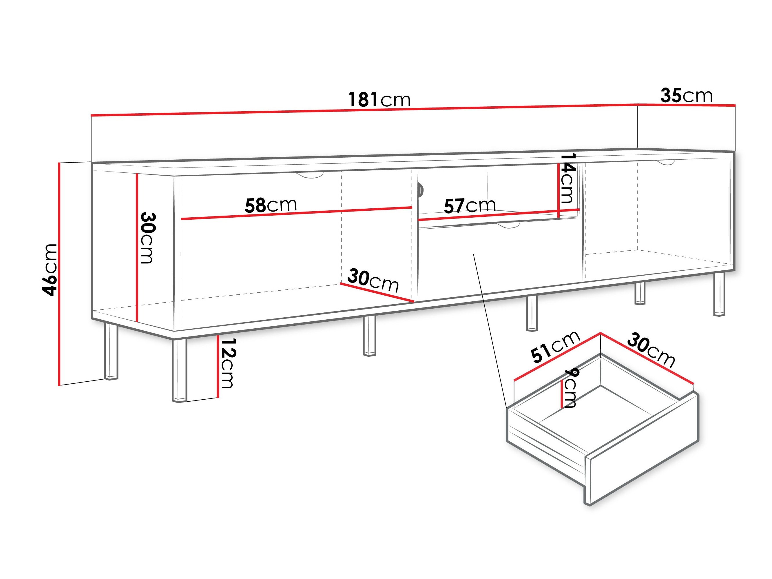 TV-állvány Comfivo Elblare