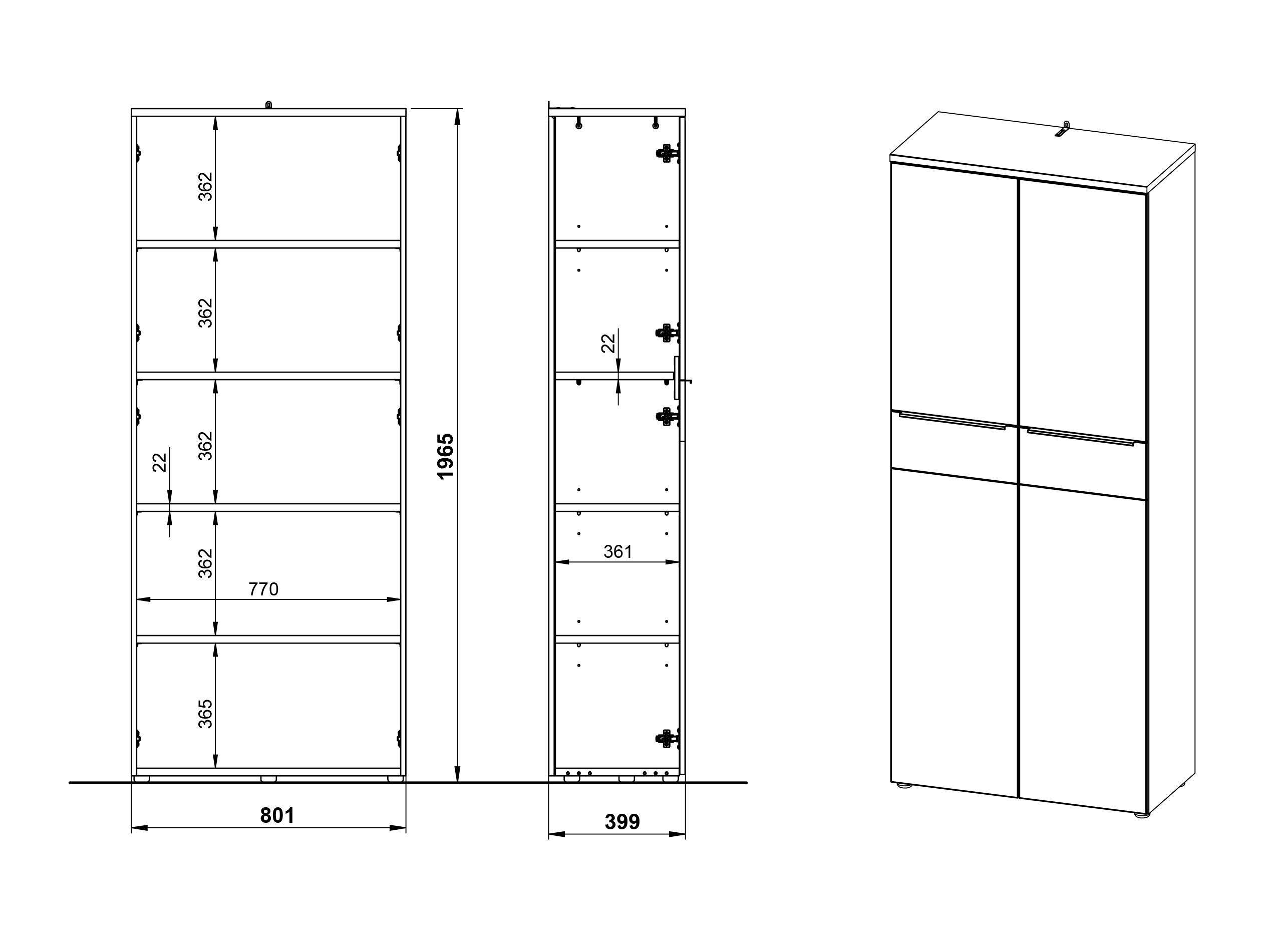 Könyvespolc Elbcali 103