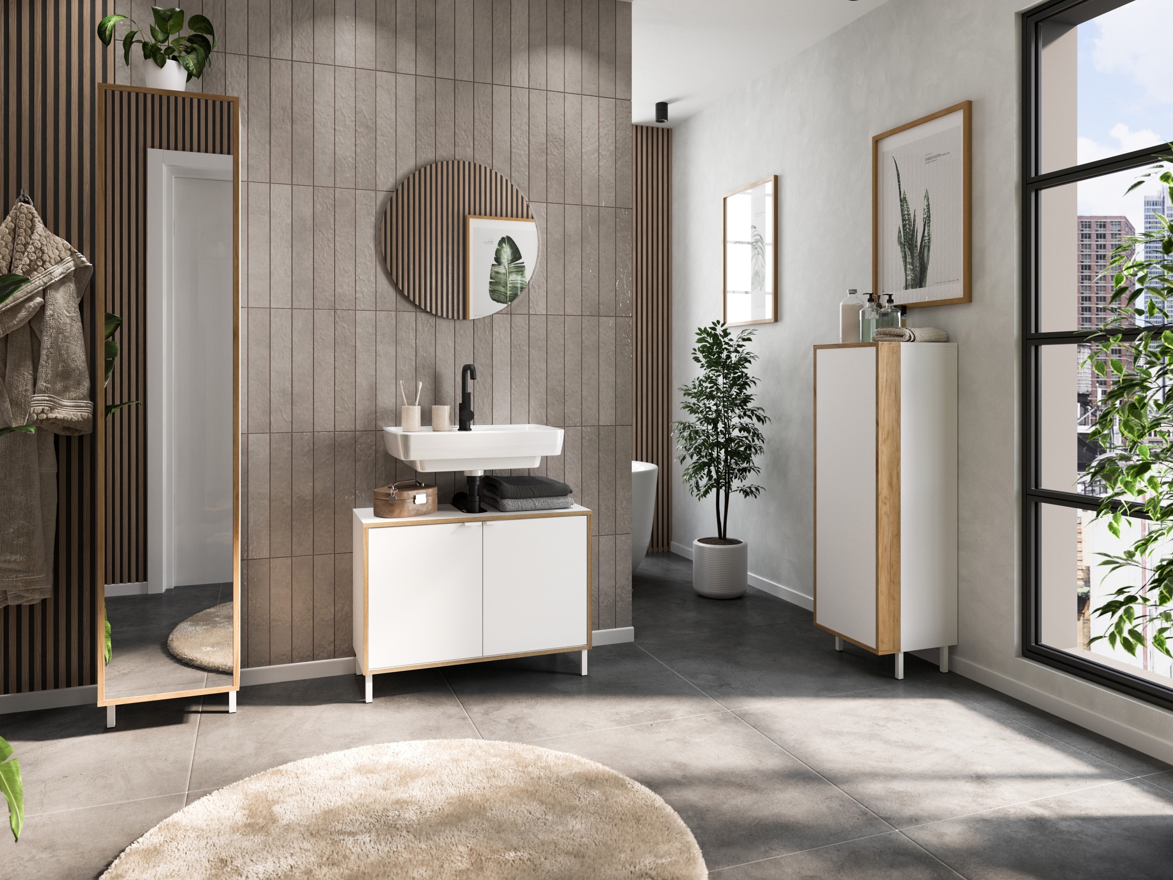 Álló fürdőszoba szekrény Fenetro 101