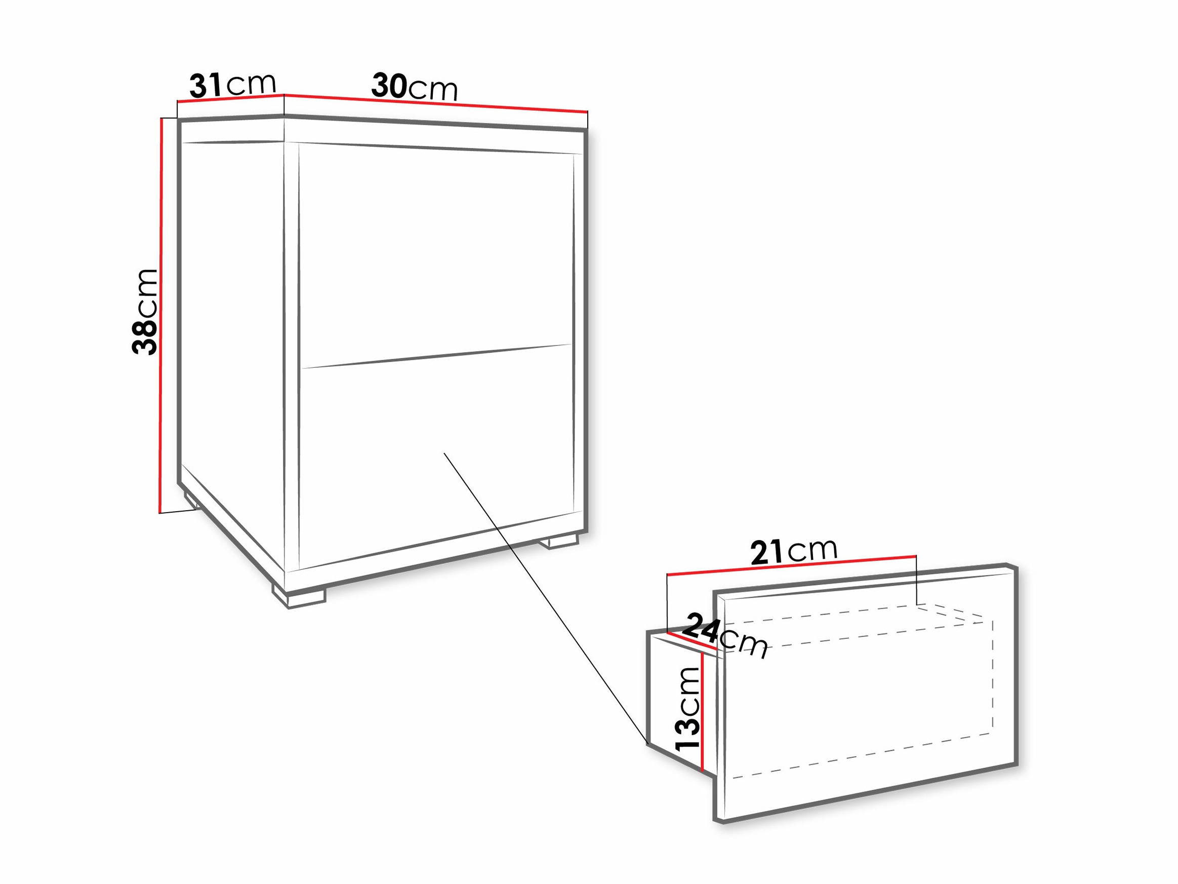 Éjjeliszekrény Comfivo Tutela (Fehér)