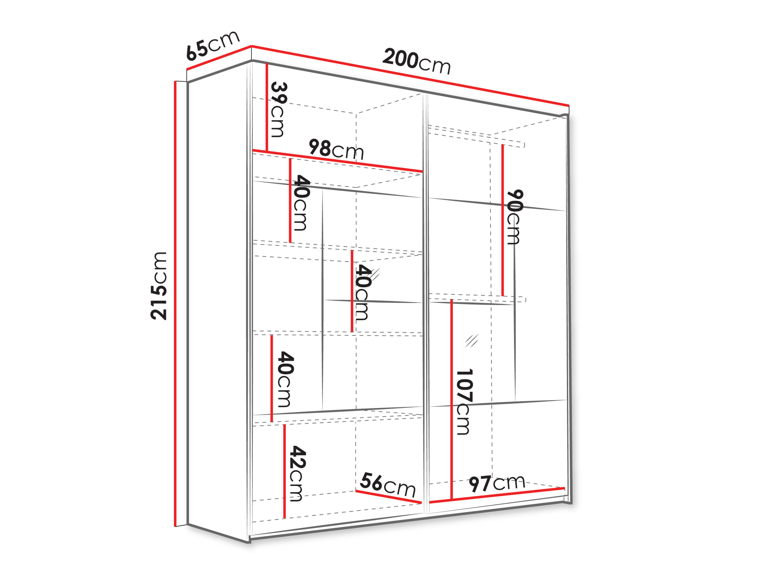 Gardróbszekrény Honolulu 273 (Kasmír)