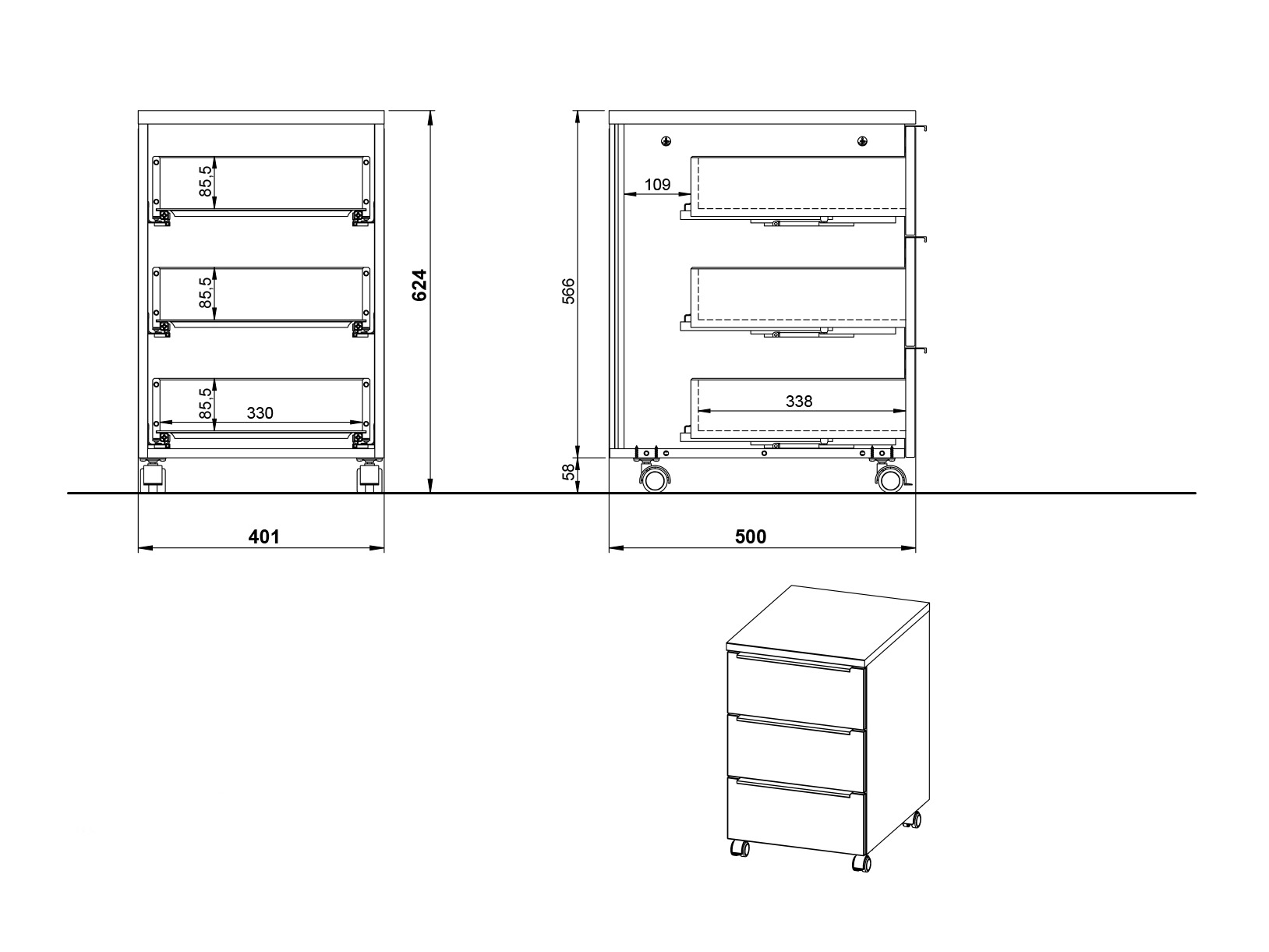 Görgős konténer Elbcali 105