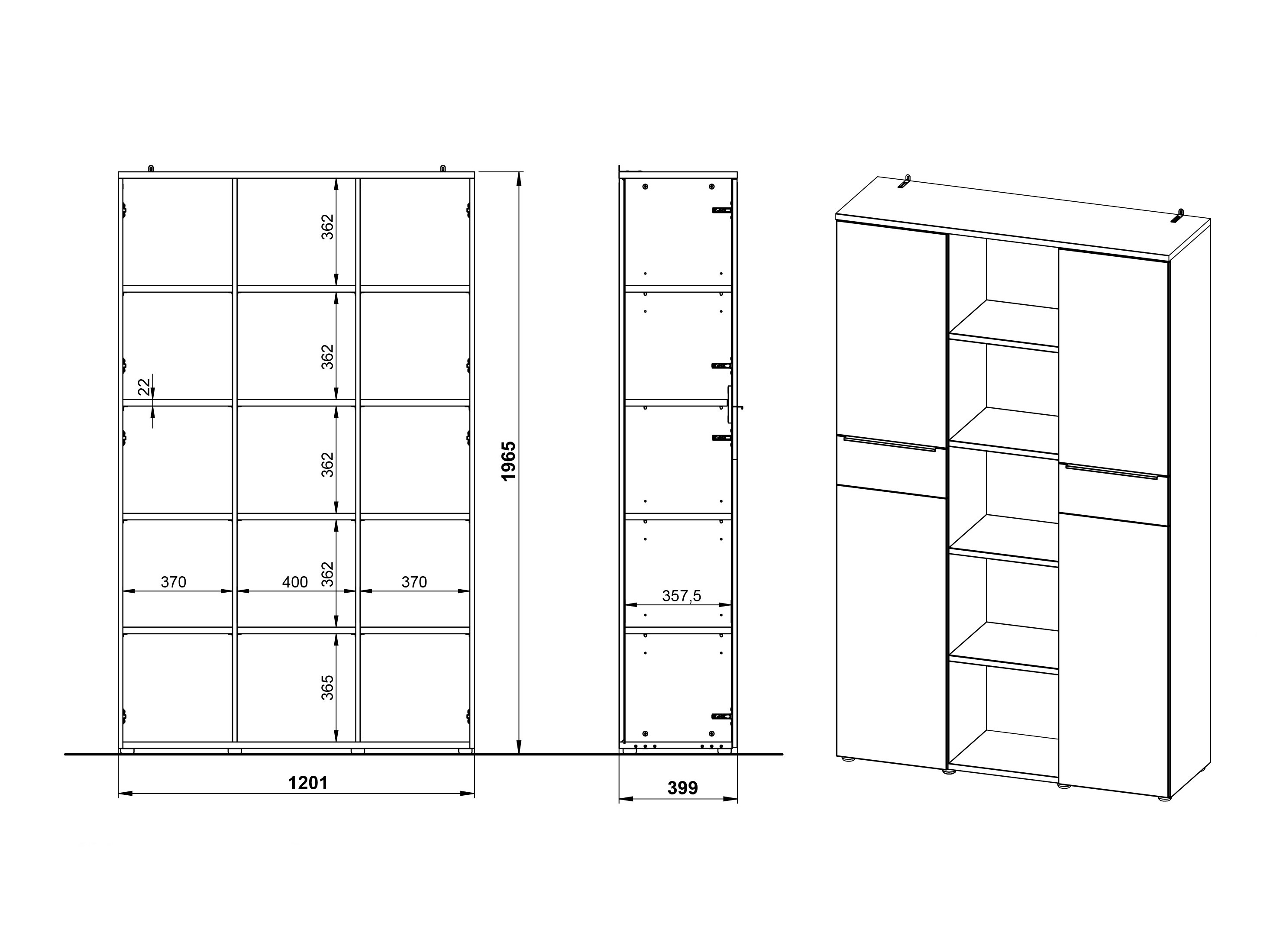 Könyvespolc Elbcali 104