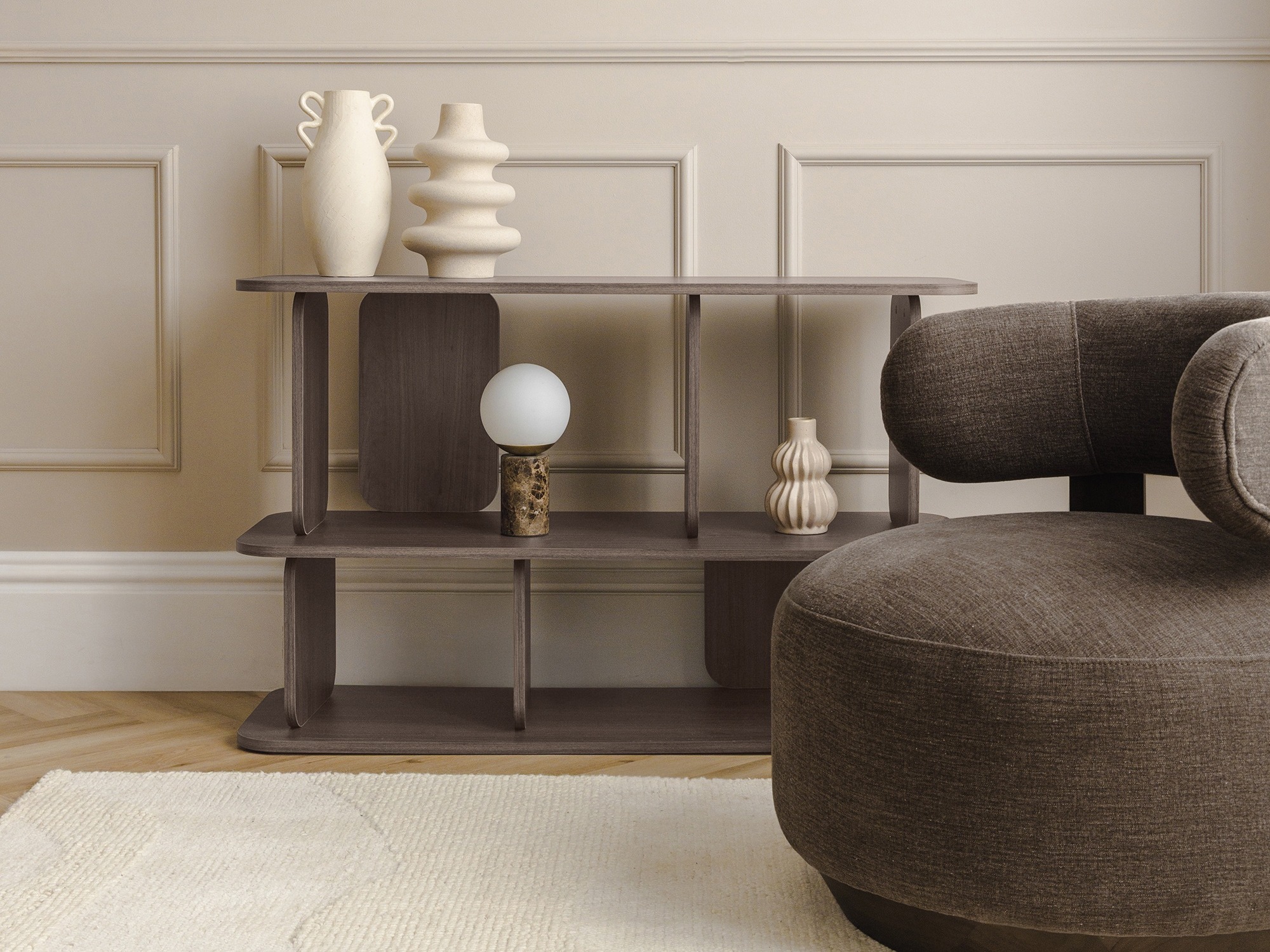 Könyvespolc Burleson 462 (Dió)