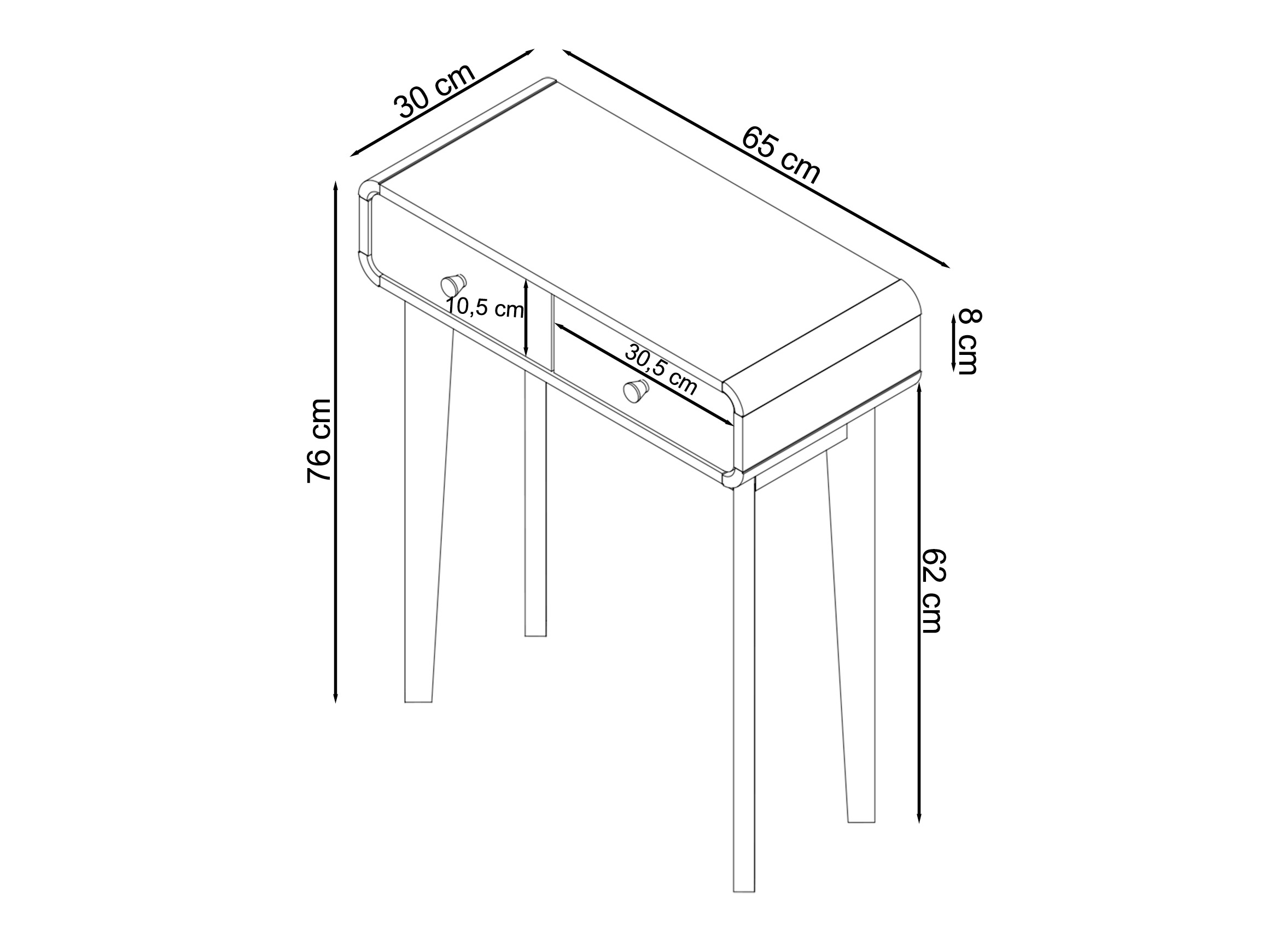 Konzolasztal Elbtena 106 (Fehér + Tölgy)