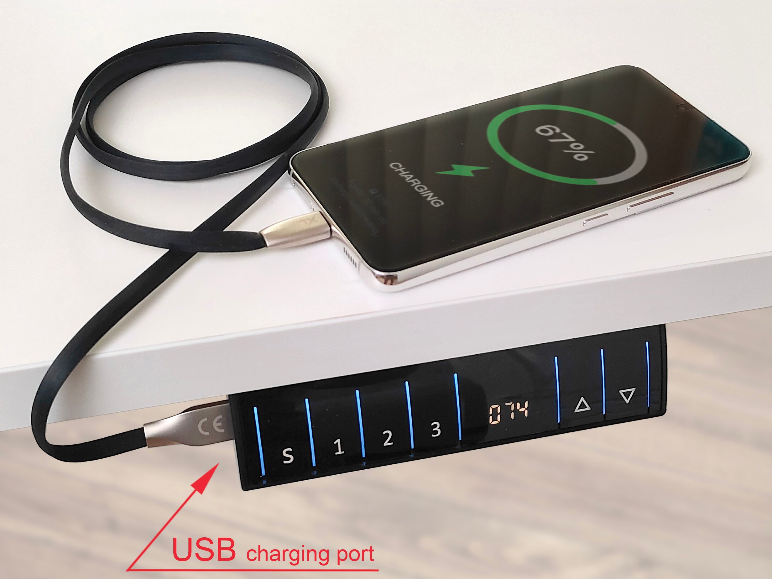 Állítható magasságú íróasztal Buffalo 183 (Fekete)