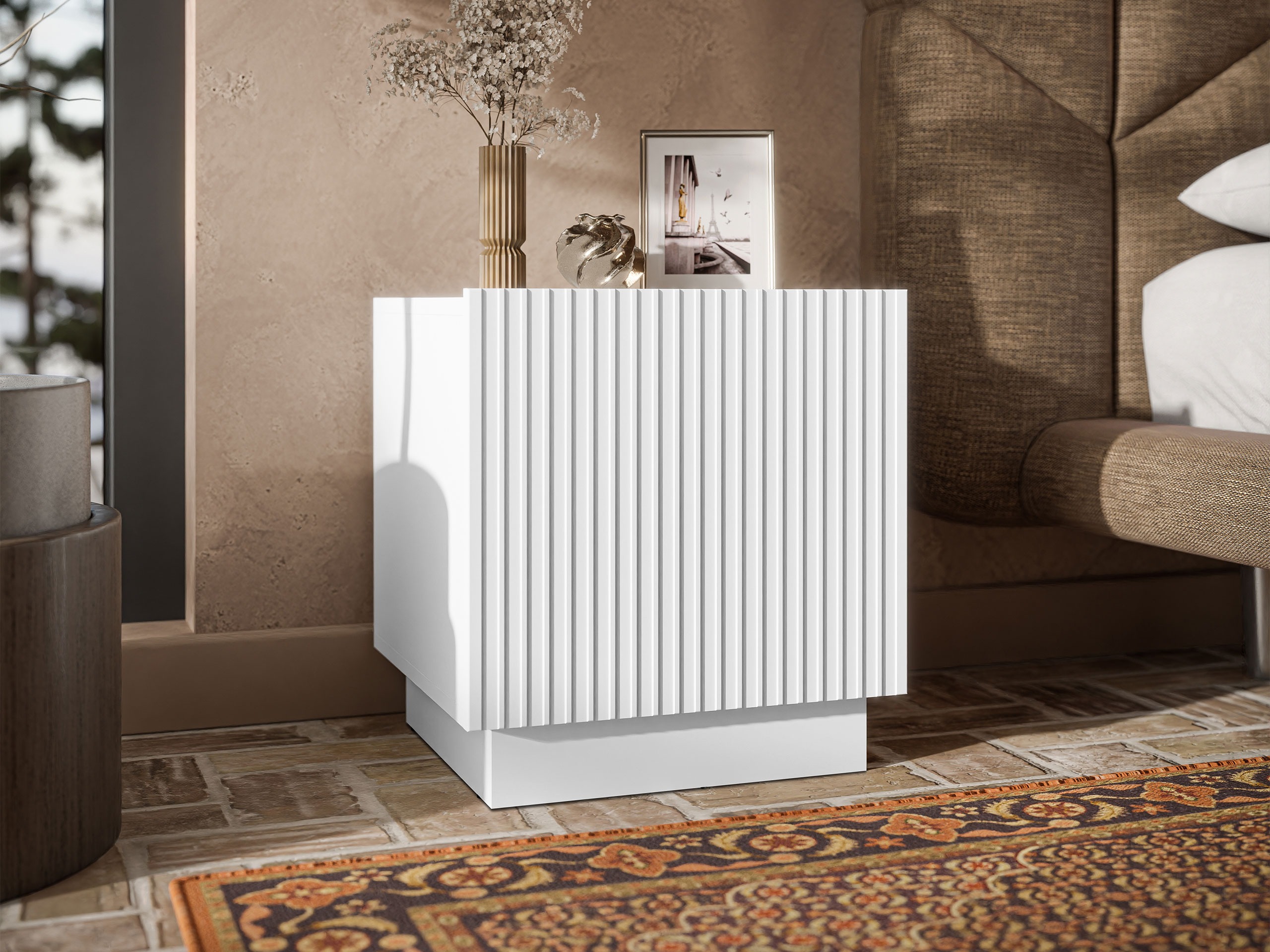 Éjjeliszekrény szett Lusonu 105 (Fehér)